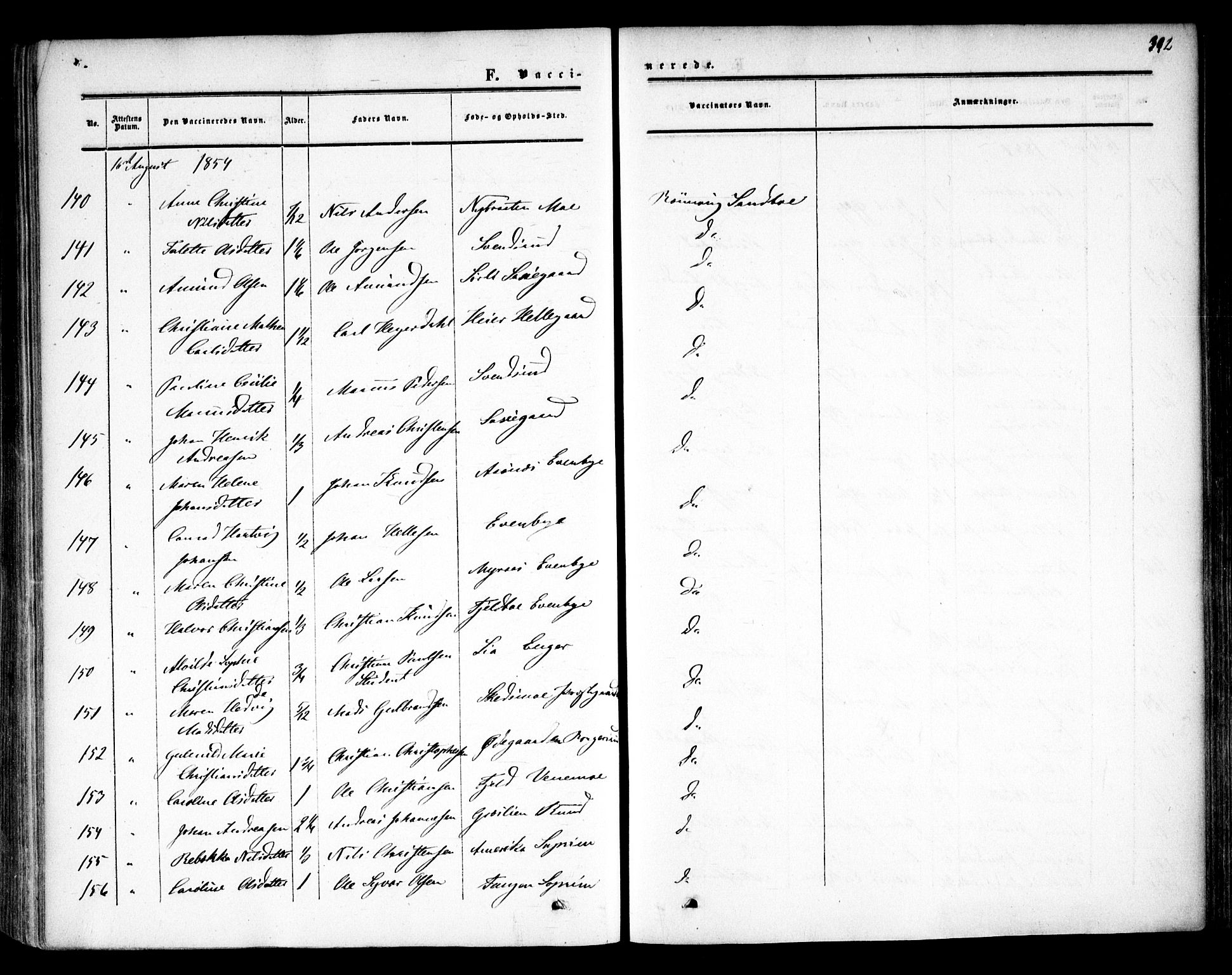 Høland prestekontor Kirkebøker, AV/SAO-A-10346a/F/Fa/L0010: Parish register (official) no. I 10, 1854-1861, p. 392