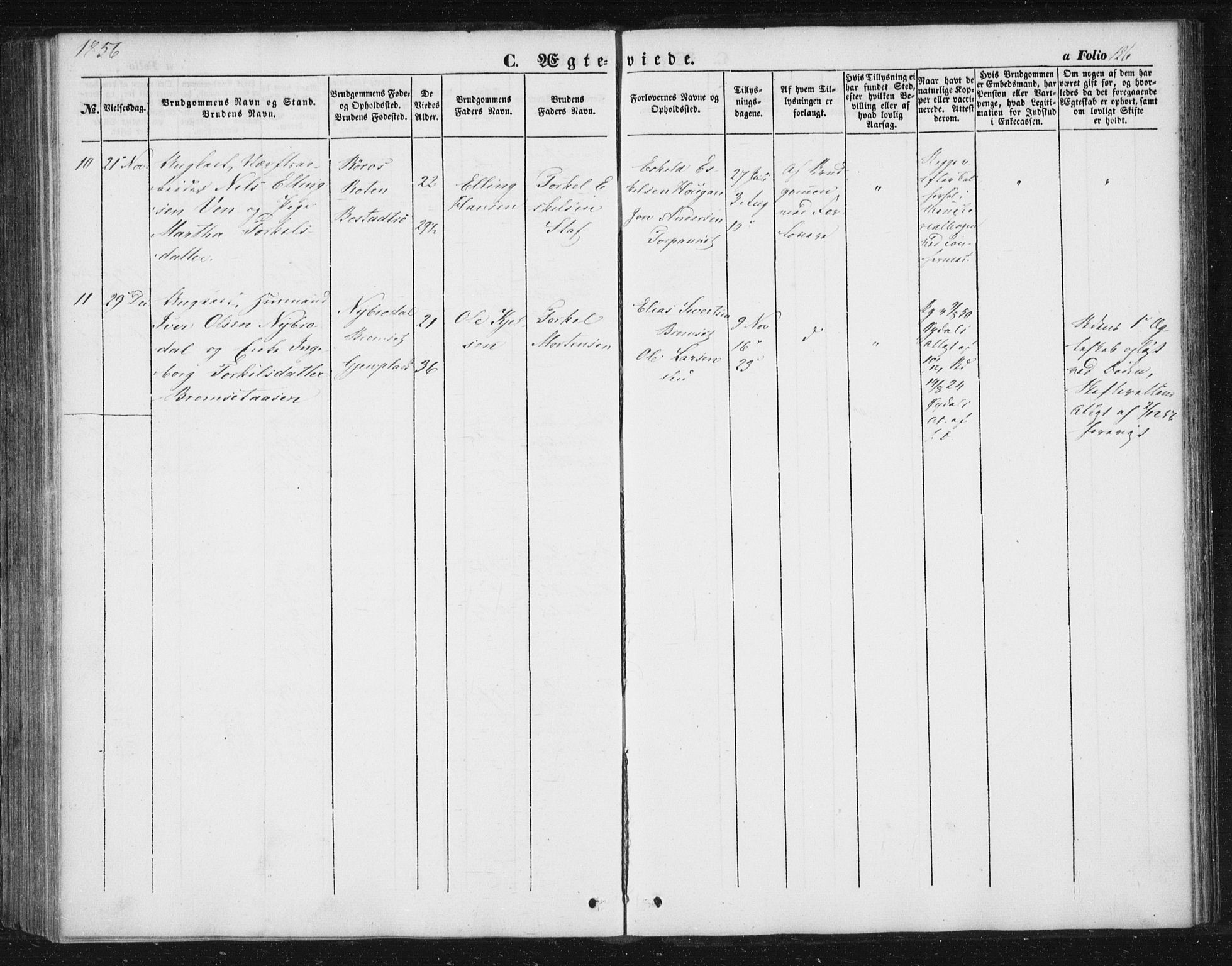 Ministerialprotokoller, klokkerbøker og fødselsregistre - Sør-Trøndelag, AV/SAT-A-1456/616/L0407: Parish register (official) no. 616A04, 1848-1856, p. 126