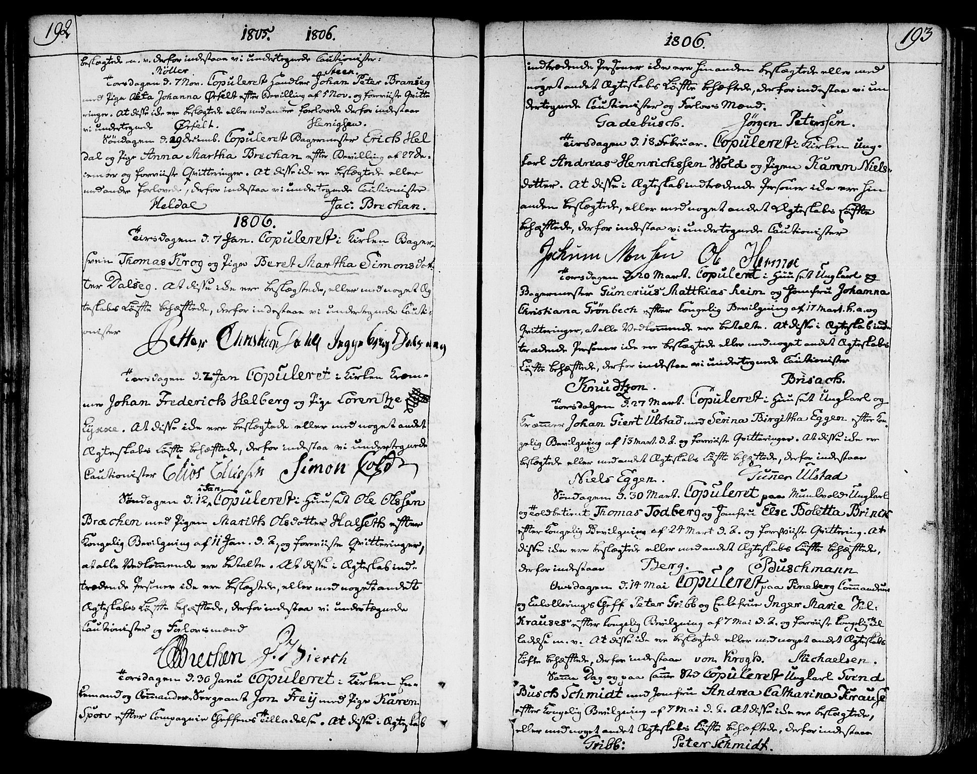 Ministerialprotokoller, klokkerbøker og fødselsregistre - Sør-Trøndelag, SAT/A-1456/602/L0105: Parish register (official) no. 602A03, 1774-1814, p. 192-193