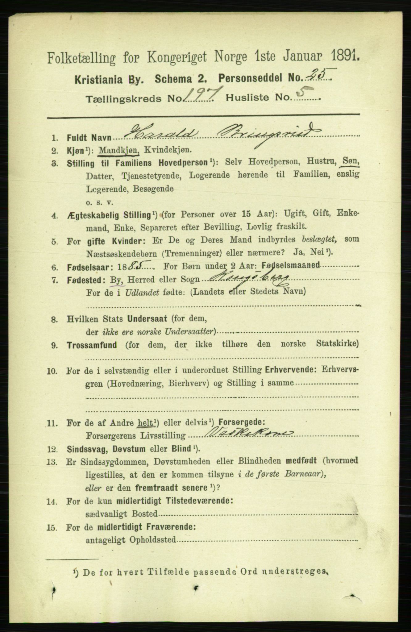 RA, 1891 census for 0301 Kristiania, 1891, p. 118914