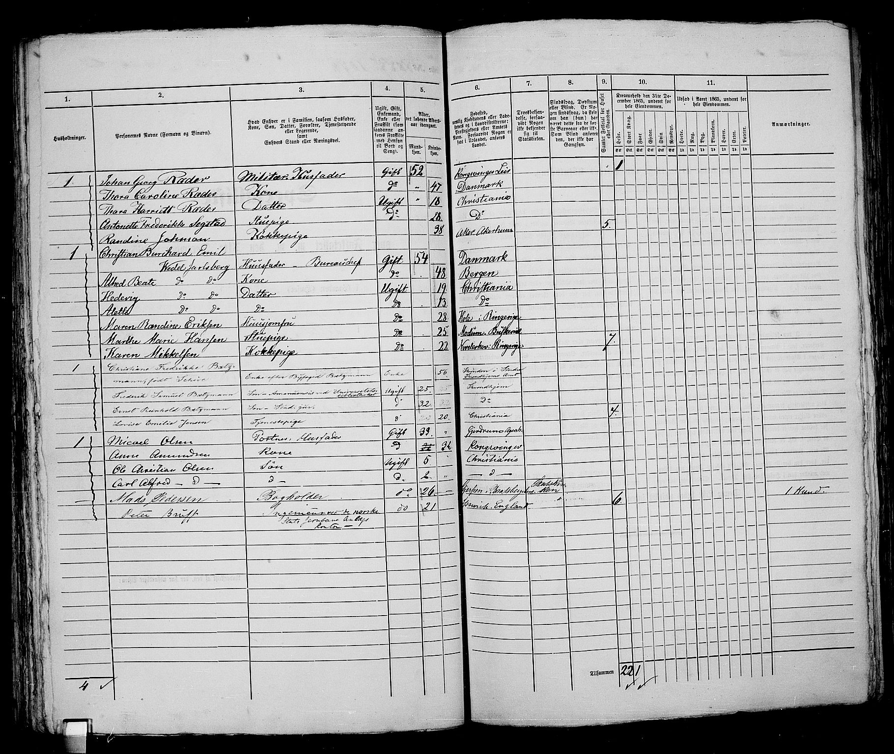 RA, 1865 census for Kristiania, 1865, p. 2441