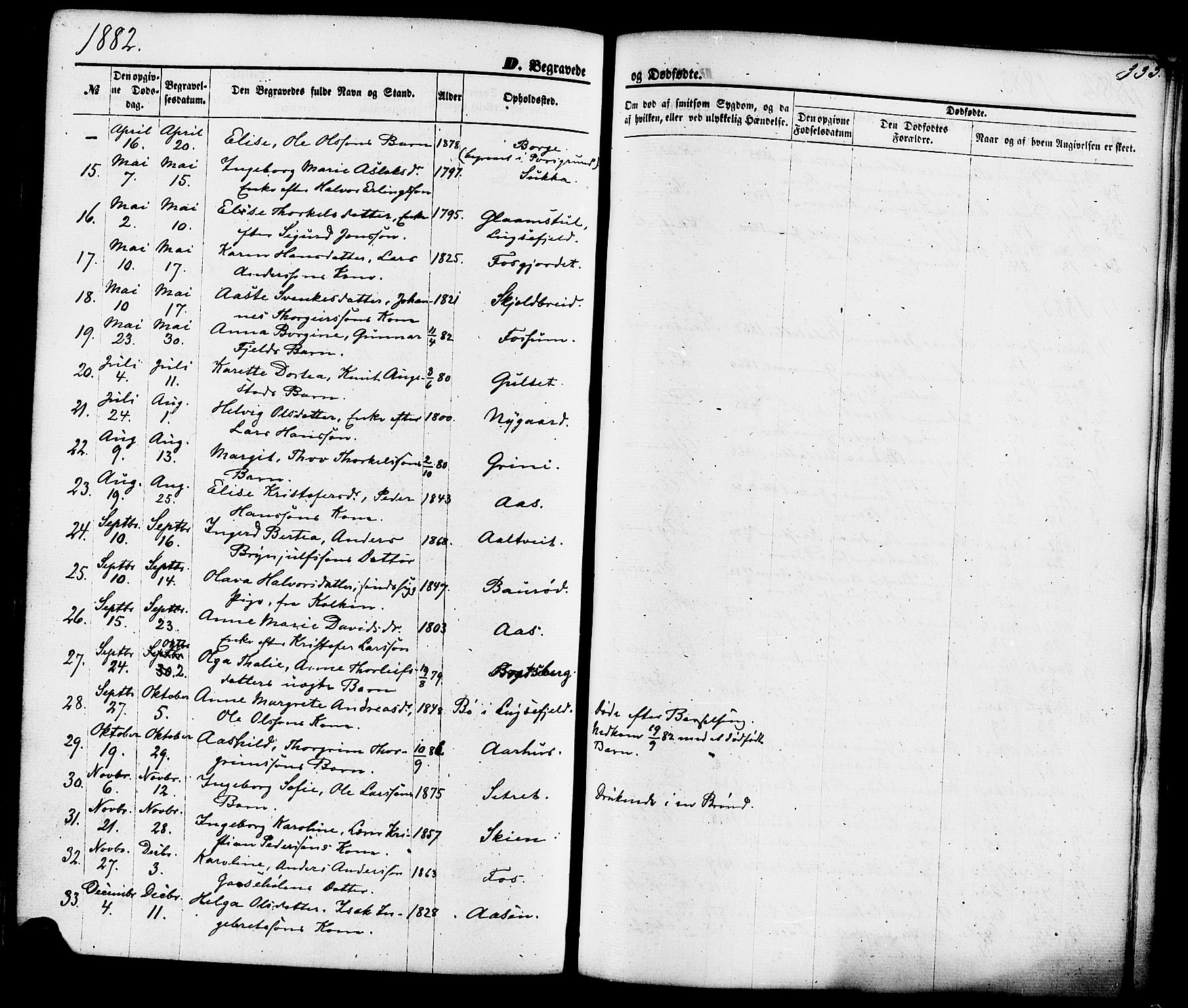 Gjerpen kirkebøker, SAKO/A-265/F/Fa/L0009: Parish register (official) no. I 9, 1872-1885, p. 333