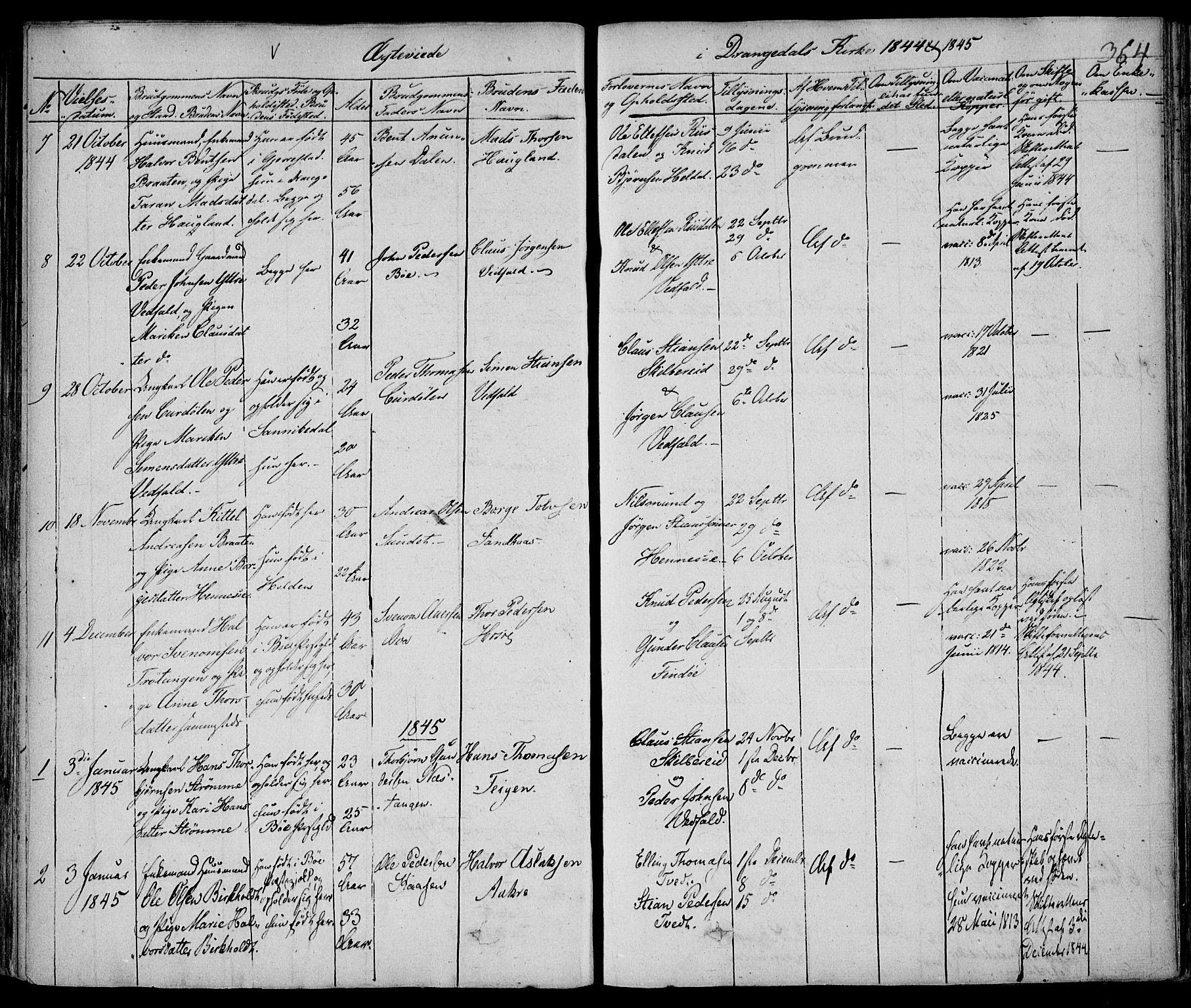Drangedal kirkebøker, SAKO/A-258/F/Fa/L0007a: Parish register (official) no. 7a, 1837-1856, p. 364