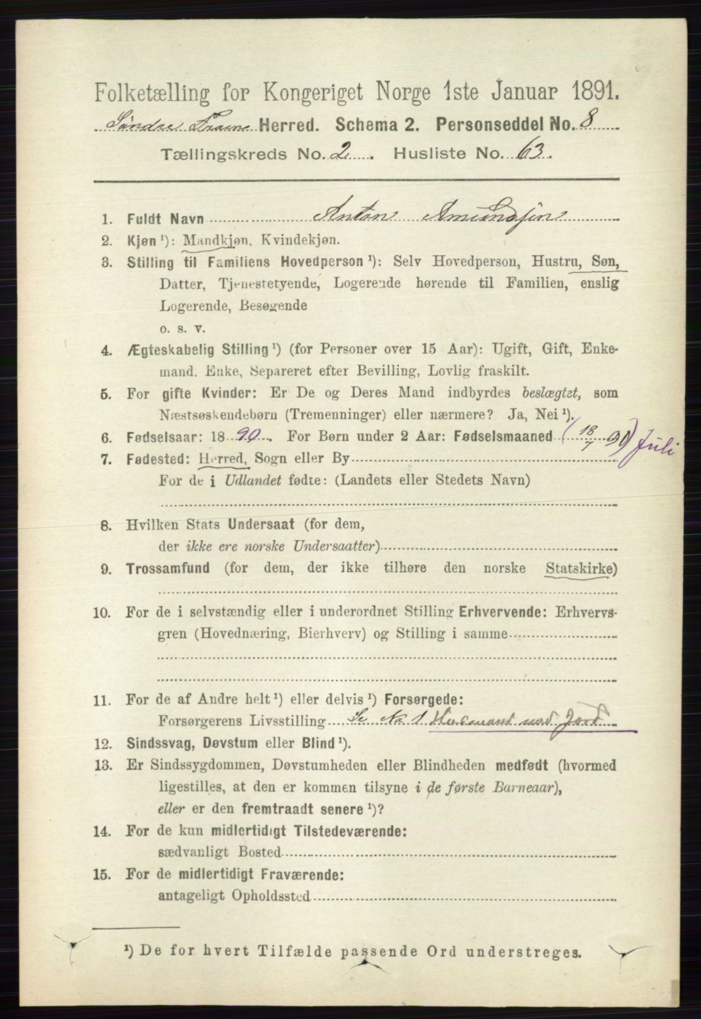 RA, 1891 census for 0519 Sør-Fron, 1891, p. 902