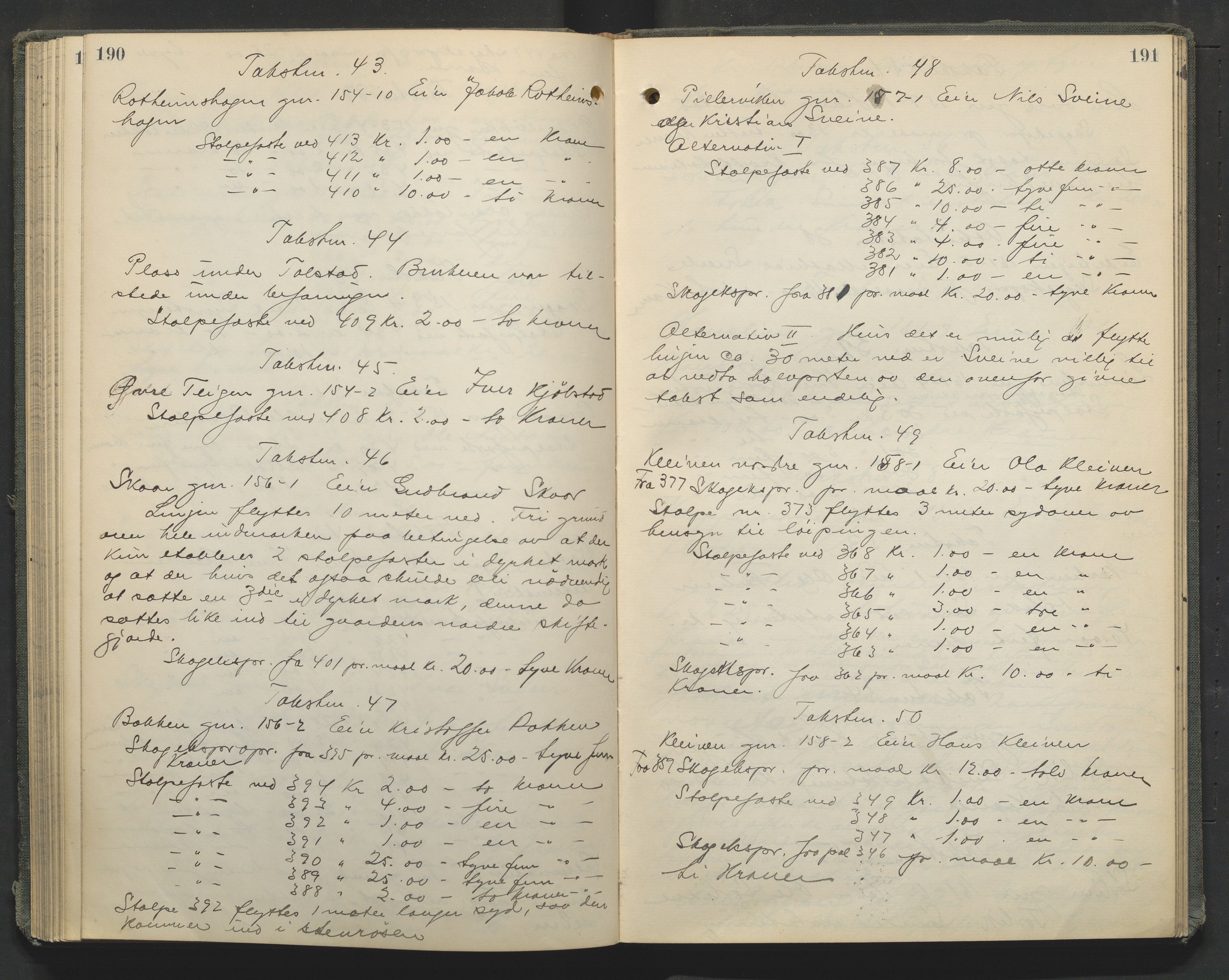 Nord-Gudbrandsdal tingrett, AV/SAH-TING-002/G/Gc/Gcb/L0010: Ekstrarettsprotokoll for åstedssaker, 1913-1920, p. 190-191