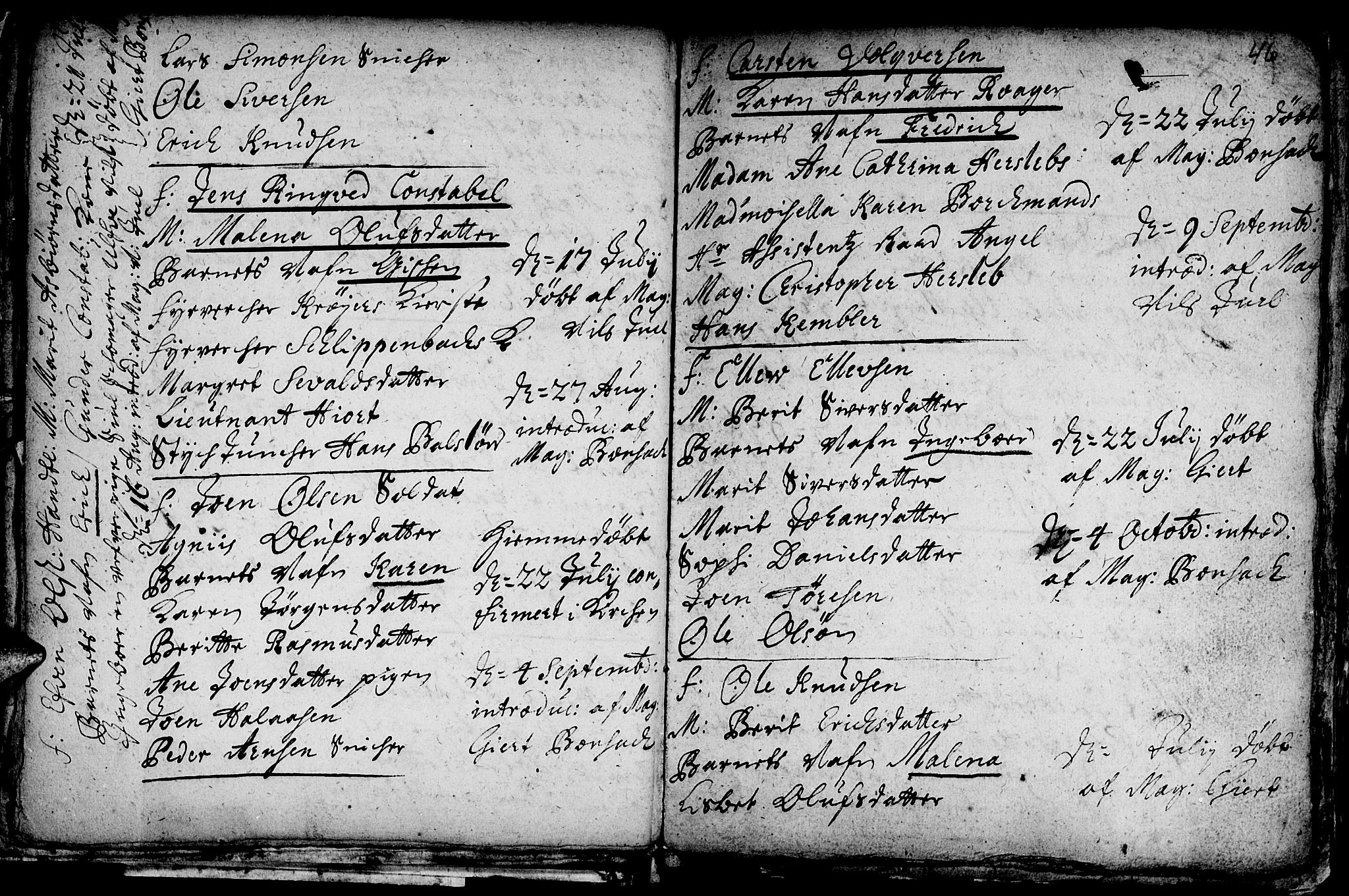 Ministerialprotokoller, klokkerbøker og fødselsregistre - Sør-Trøndelag, SAT/A-1456/601/L0034: Parish register (official) no. 601A02, 1702-1714, p. 46