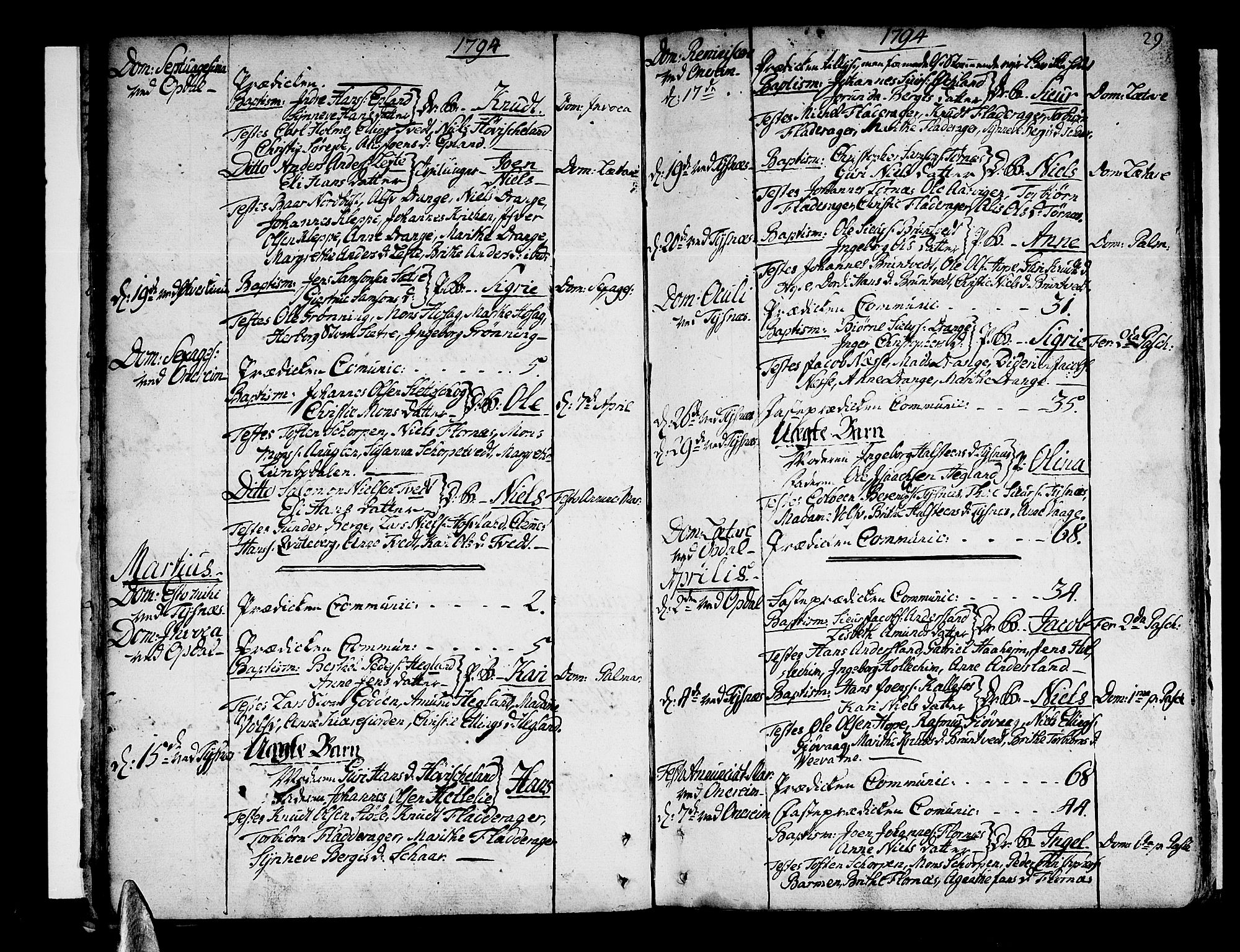 Tysnes sokneprestembete, AV/SAB-A-78601/H/Haa: Parish register (official) no. A 2 /1, 1732-1804, p. 29