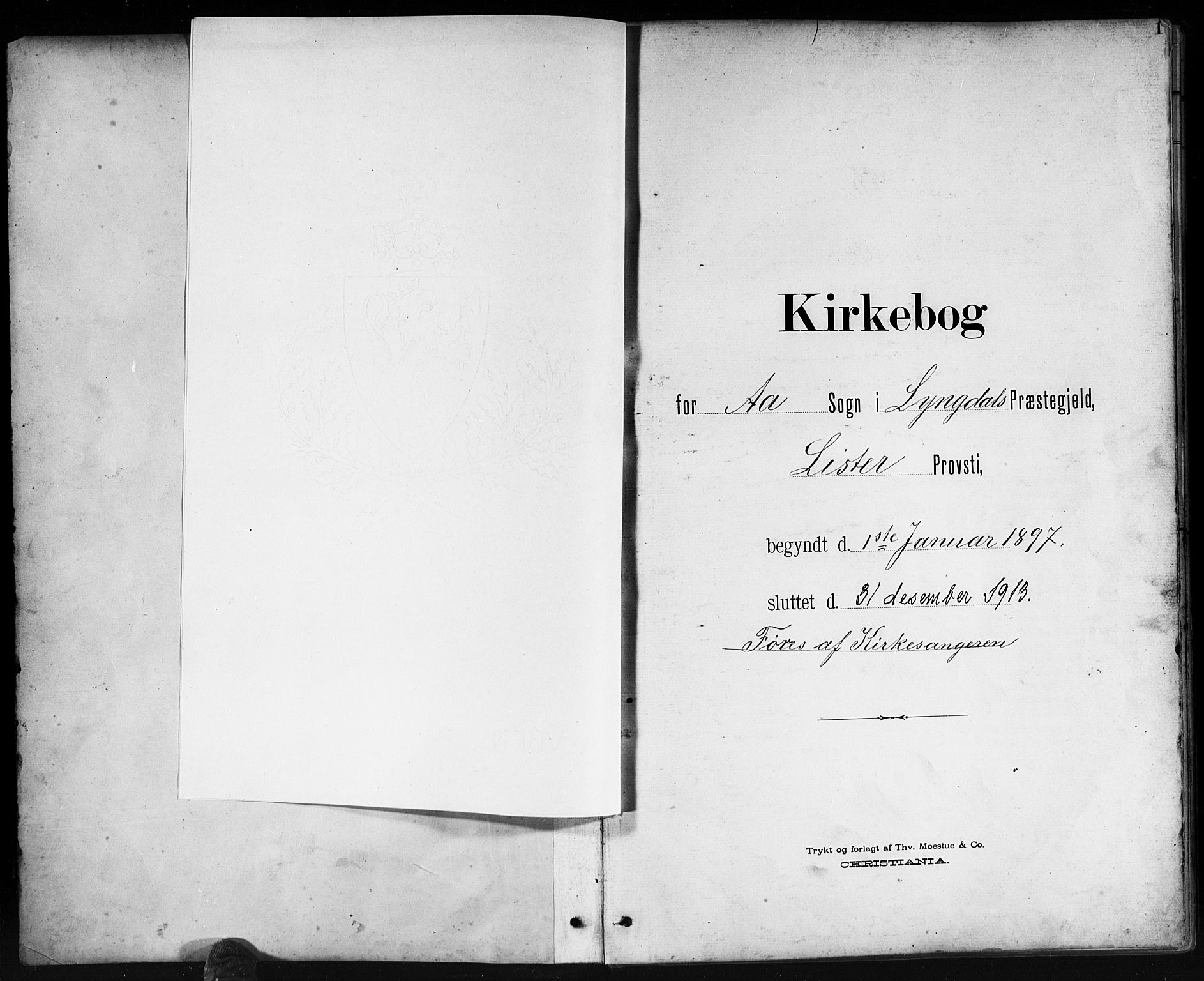 Lyngdal sokneprestkontor, AV/SAK-1111-0029/F/Fb/Fbc/L0005: Parish register (copy) no. B 5, 1897-1913, p. 1