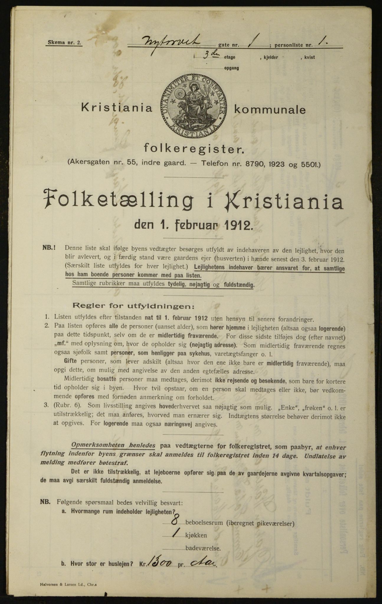 OBA, Municipal Census 1912 for Kristiania, 1912, p. 74713