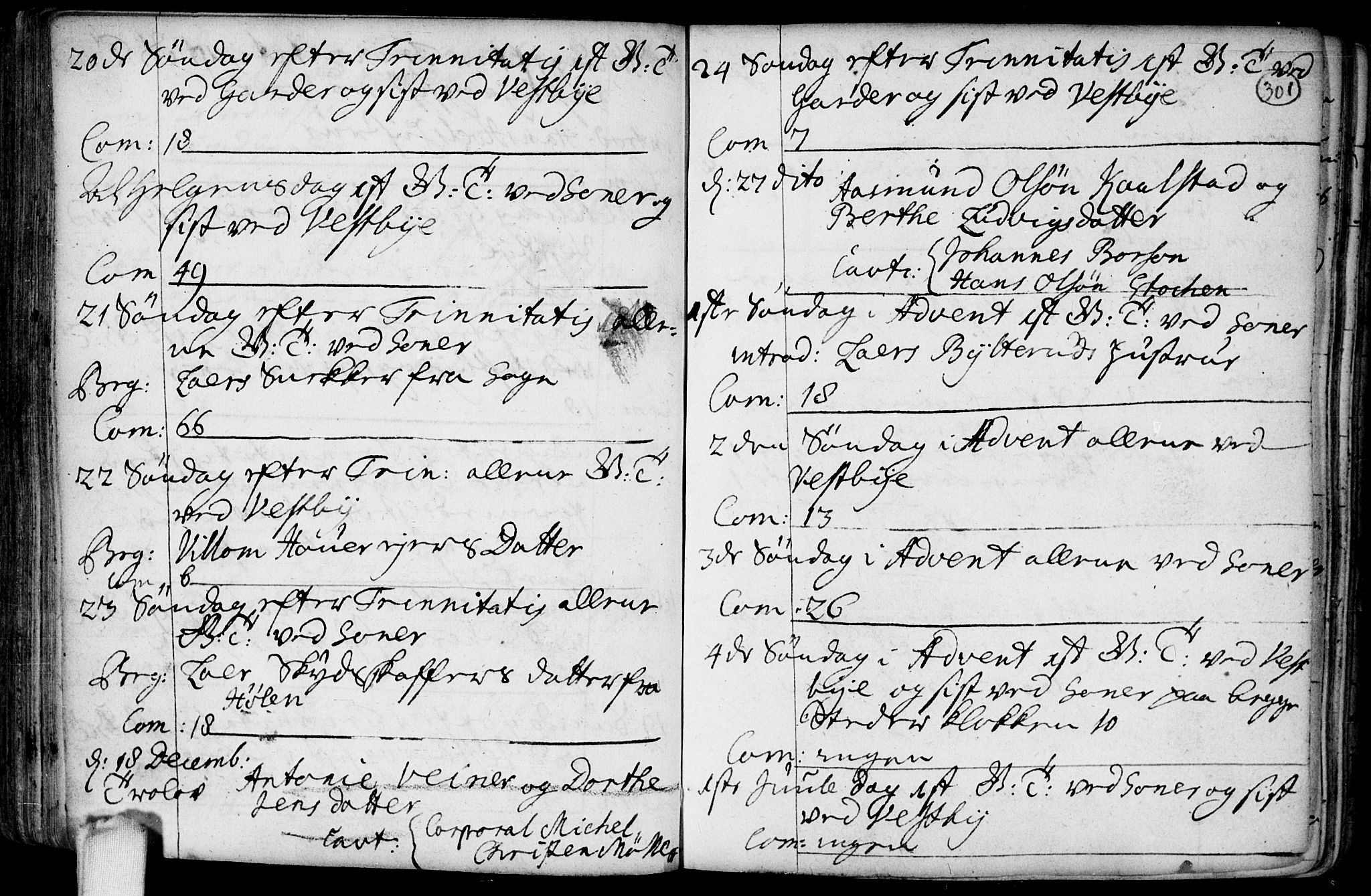 Vestby prestekontor Kirkebøker, SAO/A-10893/F/Fa/L0001.b: Parish register (official) no. I 1B, 1714-1759, p. 301