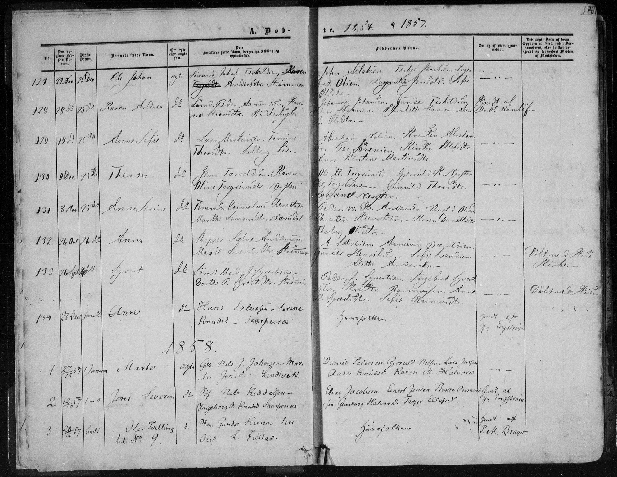 Øyestad sokneprestkontor, SAK/1111-0049/F/Fa/L0015: Parish register (official) no. A 15, 1857-1873, p. 14