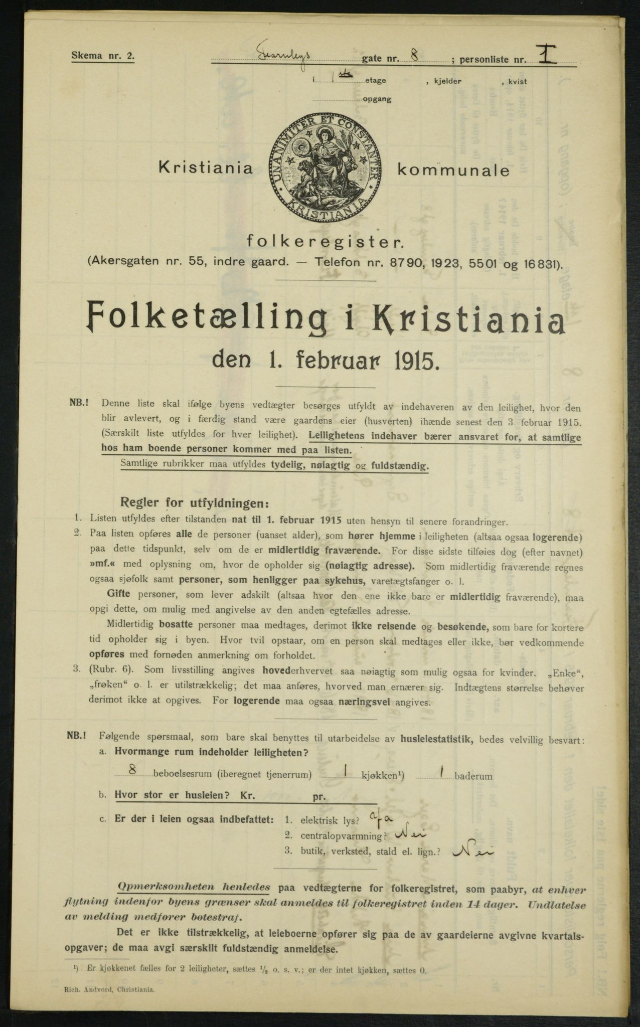 OBA, Municipal Census 1915 for Kristiania, 1915, p. 23521