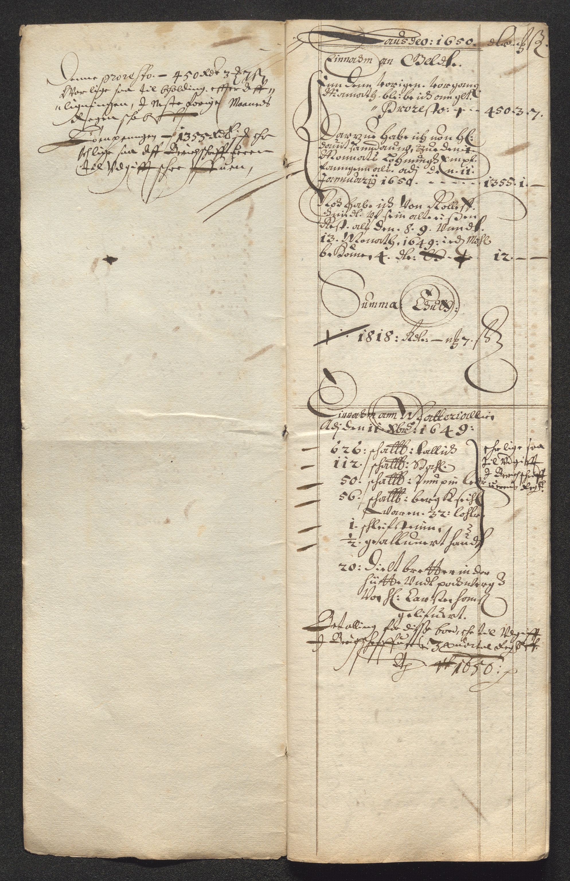 Kongsberg Sølvverk 1623-1816, SAKO/EA-3135/001/D/Dc/Dcd/L0024: Utgiftsregnskap for gruver m.m. , 1650, p. 281