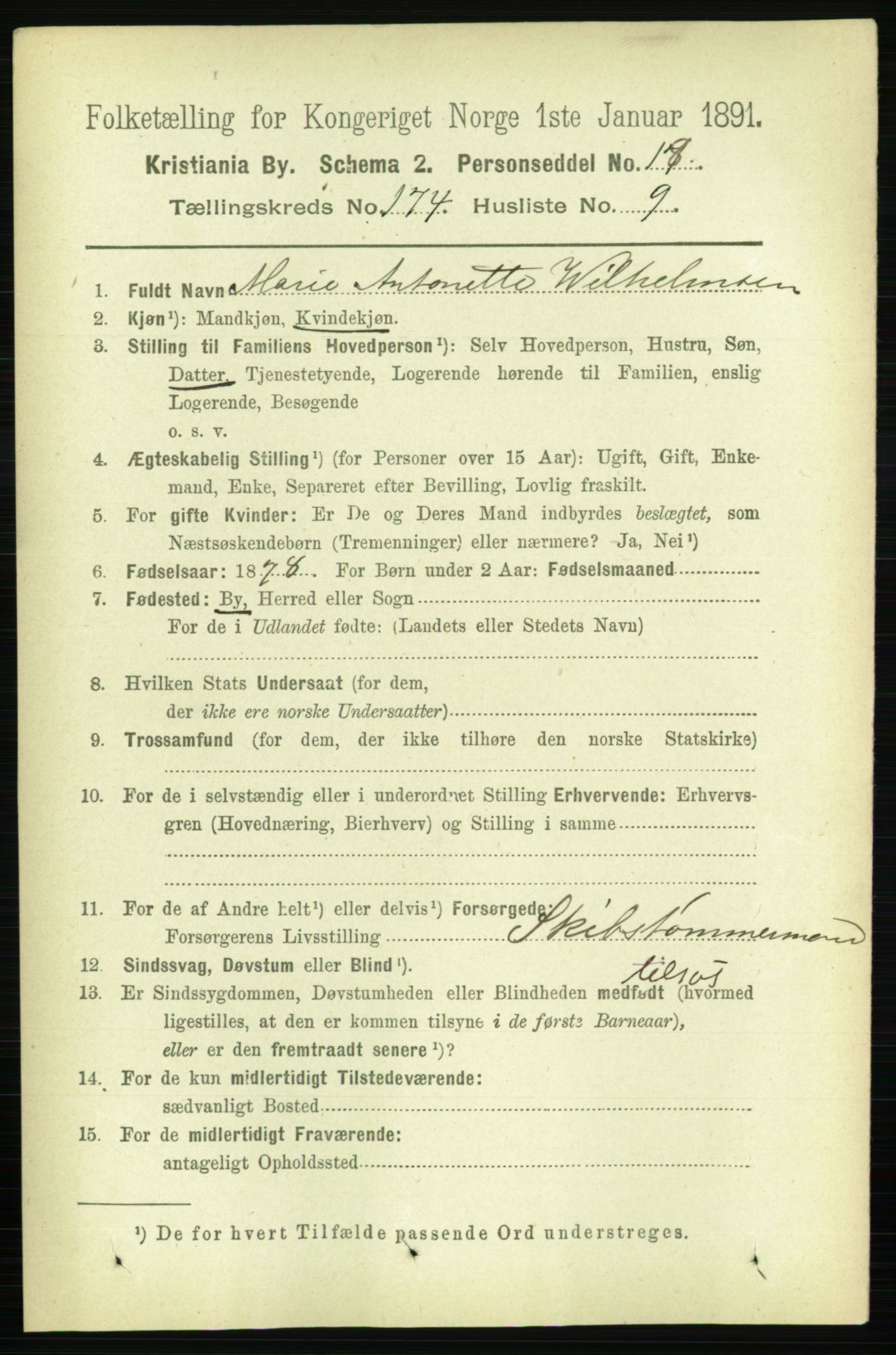 RA, 1891 census for 0301 Kristiania, 1891, p. 104037