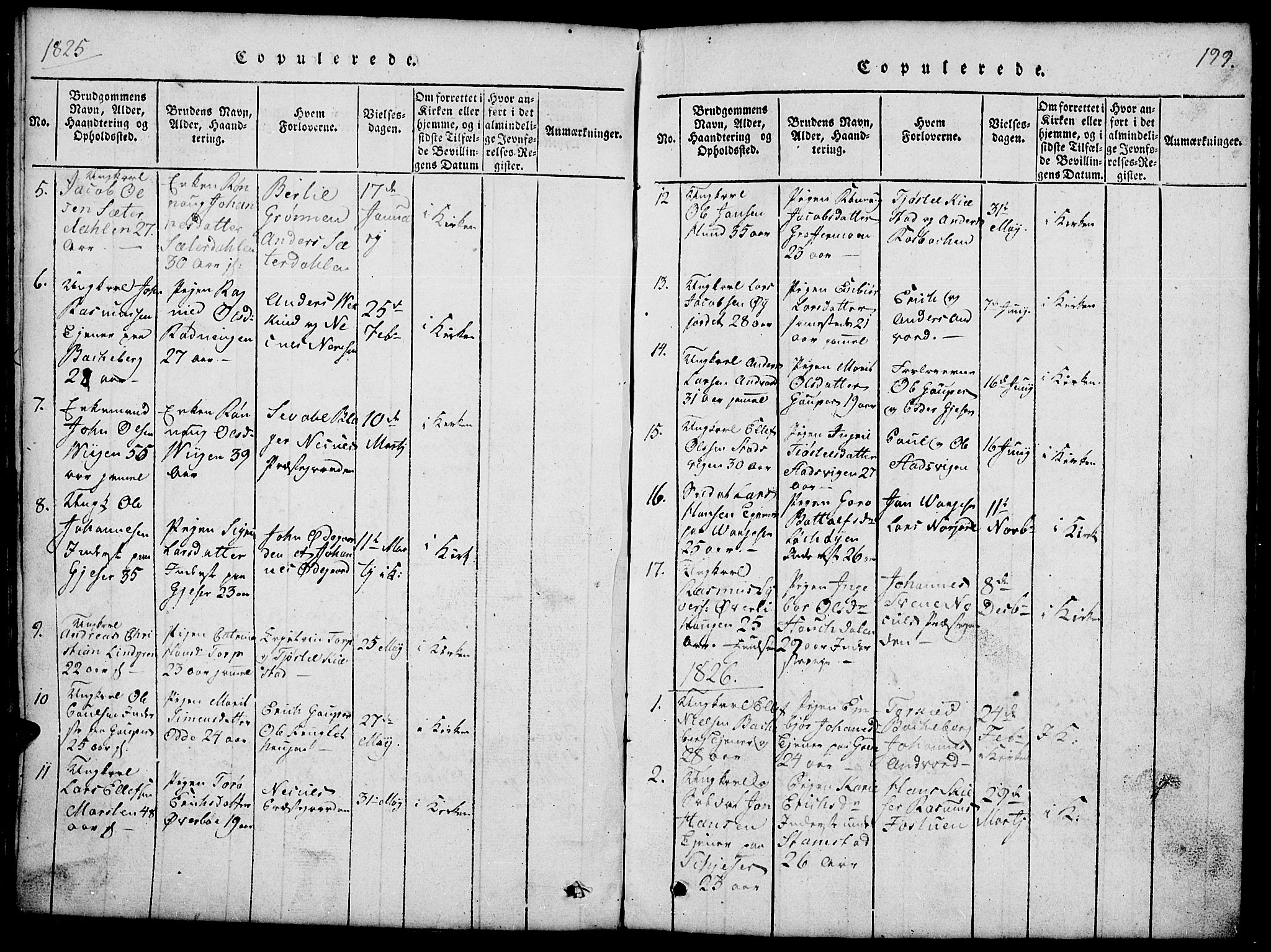 Lom prestekontor, SAH/PREST-070/L/L0001: Parish register (copy) no. 1, 1815-1836, p. 199