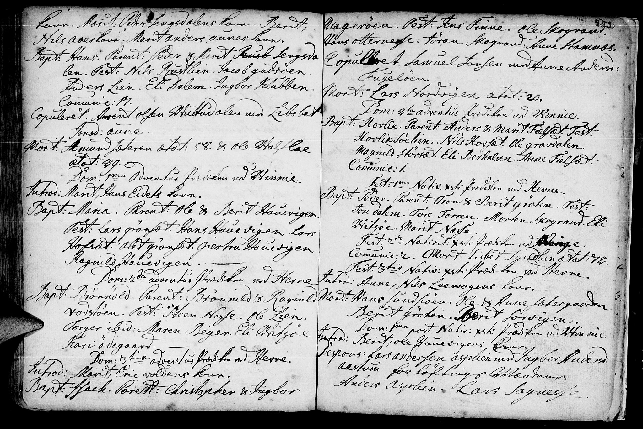 Ministerialprotokoller, klokkerbøker og fødselsregistre - Sør-Trøndelag, SAT/A-1456/630/L0488: Parish register (official) no. 630A01, 1717-1756, p. 252-253