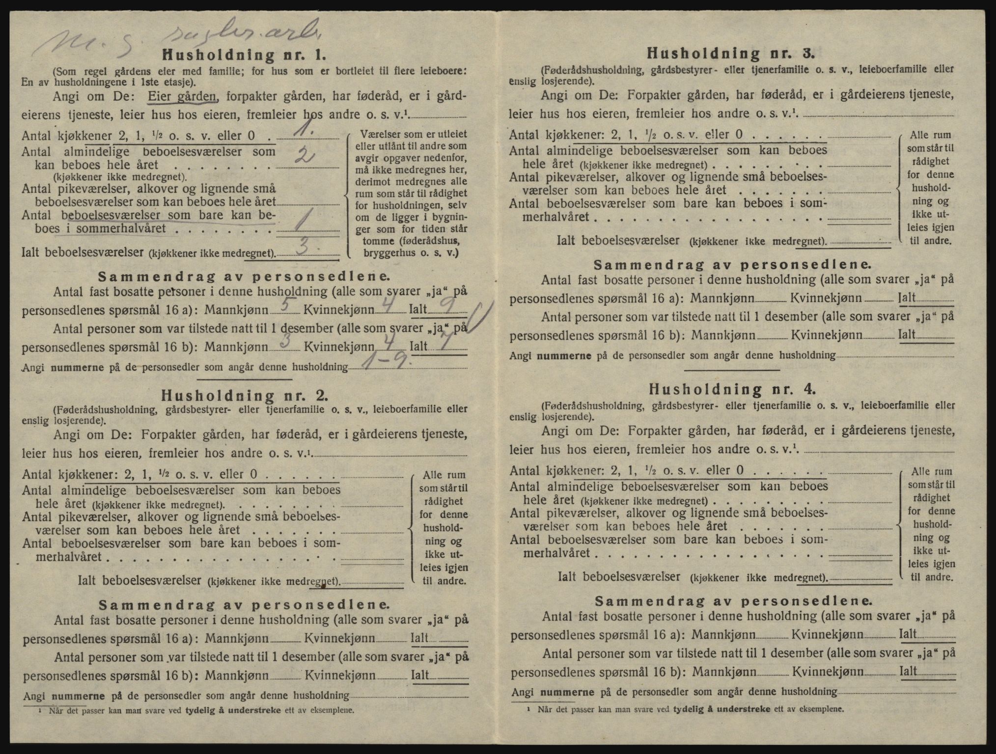 SAO, 1920 census for Glemmen, 1920, p. 600