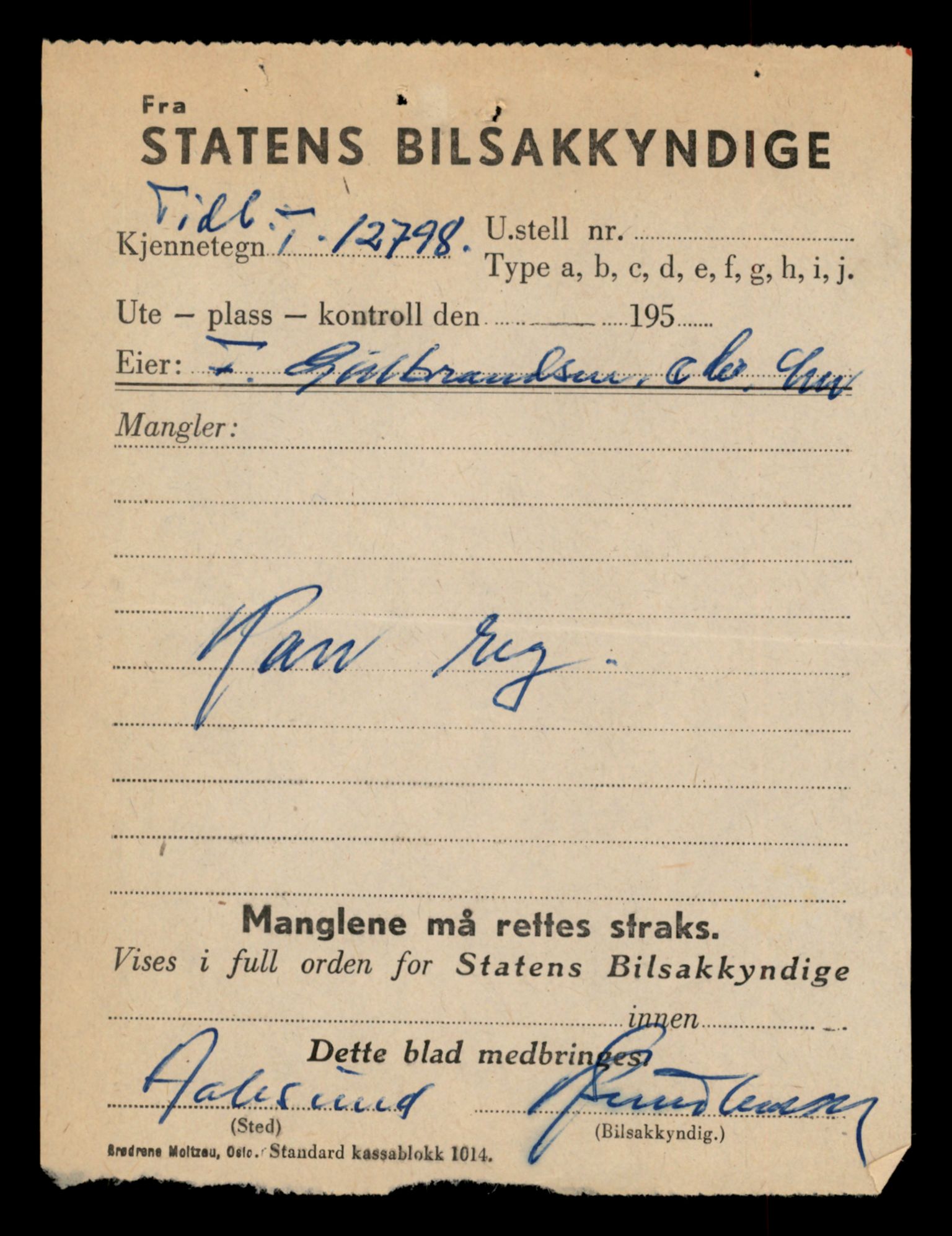 Møre og Romsdal vegkontor - Ålesund trafikkstasjon, AV/SAT-A-4099/F/Fe/L0035: Registreringskort for kjøretøy T 12653 - T 12829, 1927-1998, p. 2448