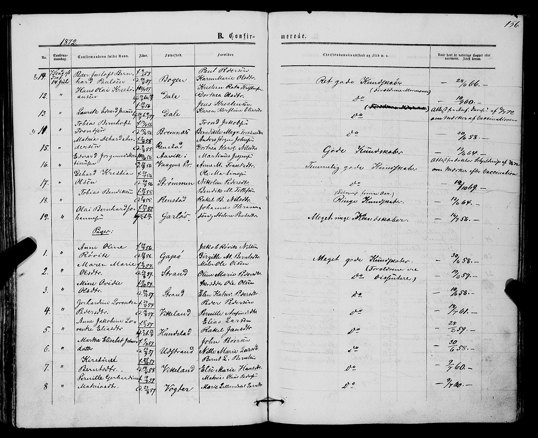 Kvæfjord sokneprestkontor, AV/SATØ-S-1323/G/Ga/Gaa/L0004kirke: Parish register (official) no. 4, 1857-1877, p. 156