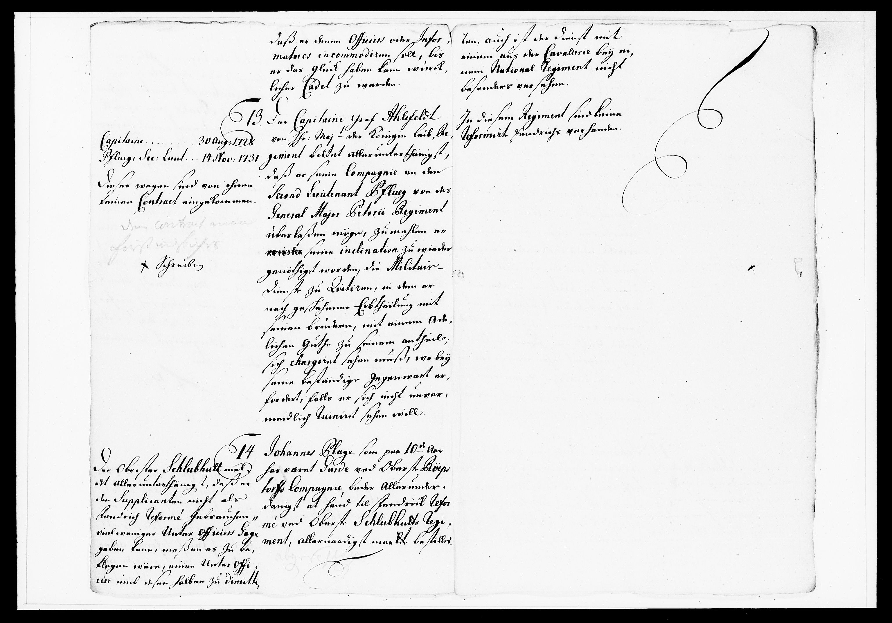 Krigskollegiet, Krigskancelliet, DRA/A-0006/-/1138-1142: Refererede sager, 1737, p. 158