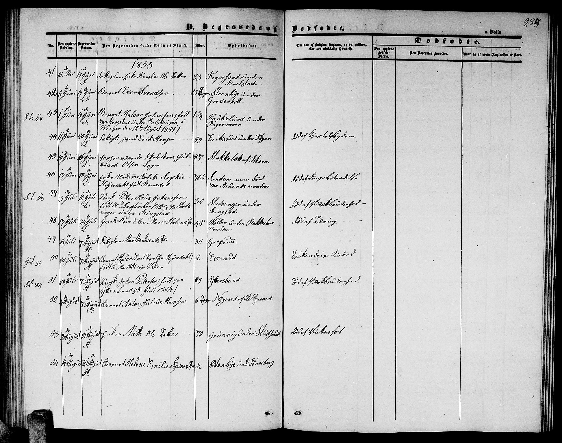 Høland prestekontor Kirkebøker, AV/SAO-A-10346a/G/Ga/L0003: Parish register (copy) no. I 3, 1846-1853, p. 285