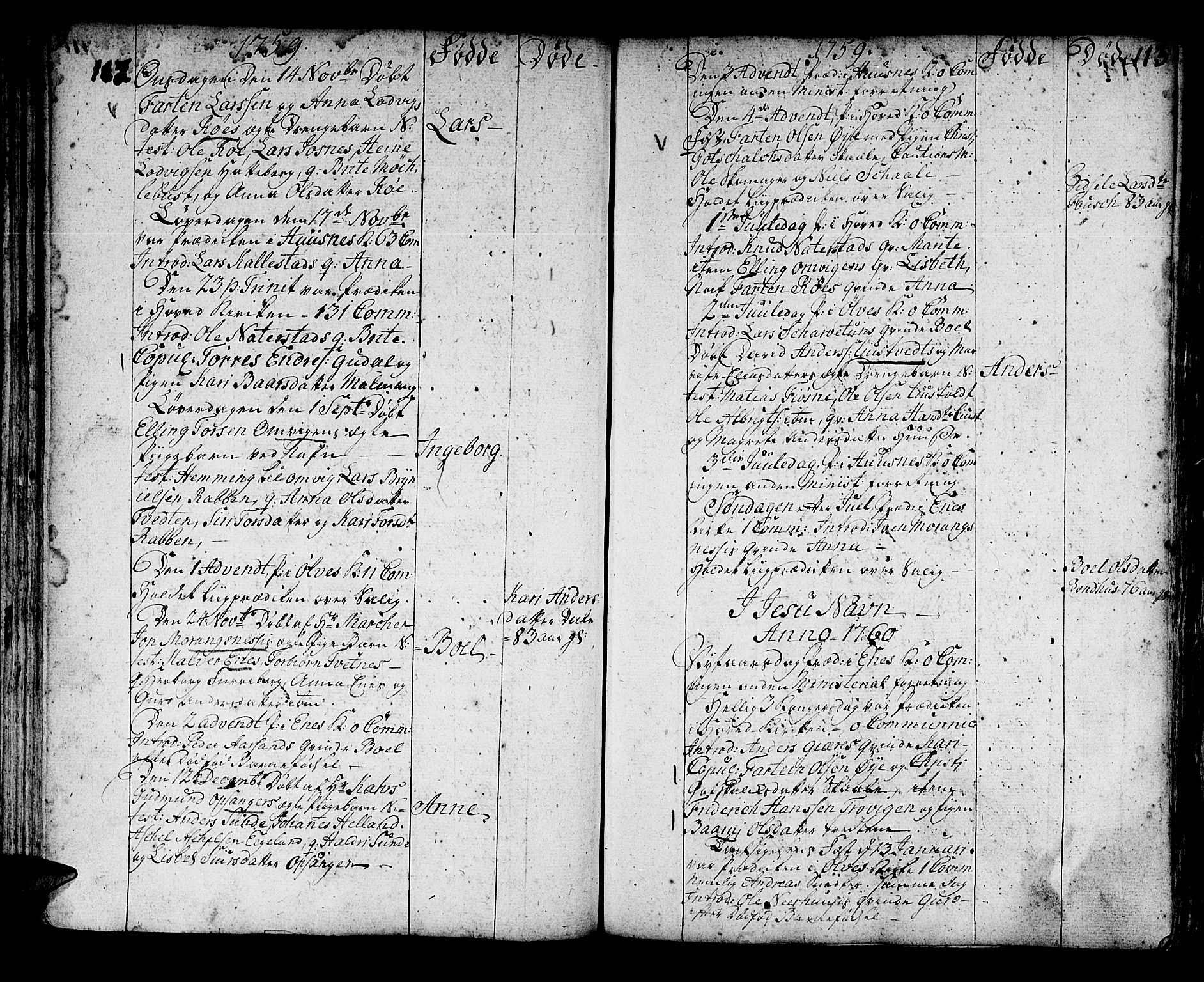 Kvinnherad sokneprestembete, SAB/A-76401/H/Haa: Parish register (official) no. A 3, 1754-1777, p. 112-113