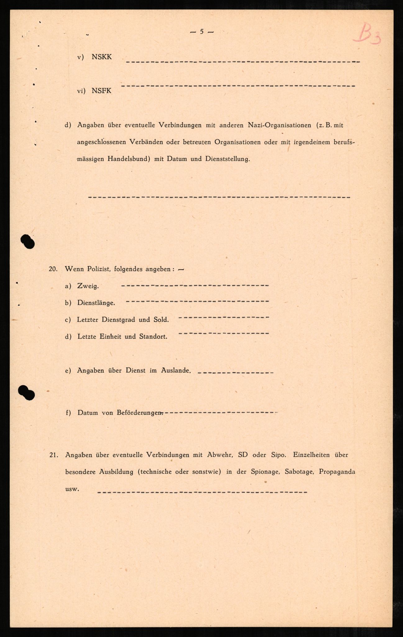 Forsvaret, Forsvarets overkommando II, AV/RA-RAFA-3915/D/Db/L0002: CI Questionaires. Tyske okkupasjonsstyrker i Norge. Tyskere., 1945-1946, p. 605