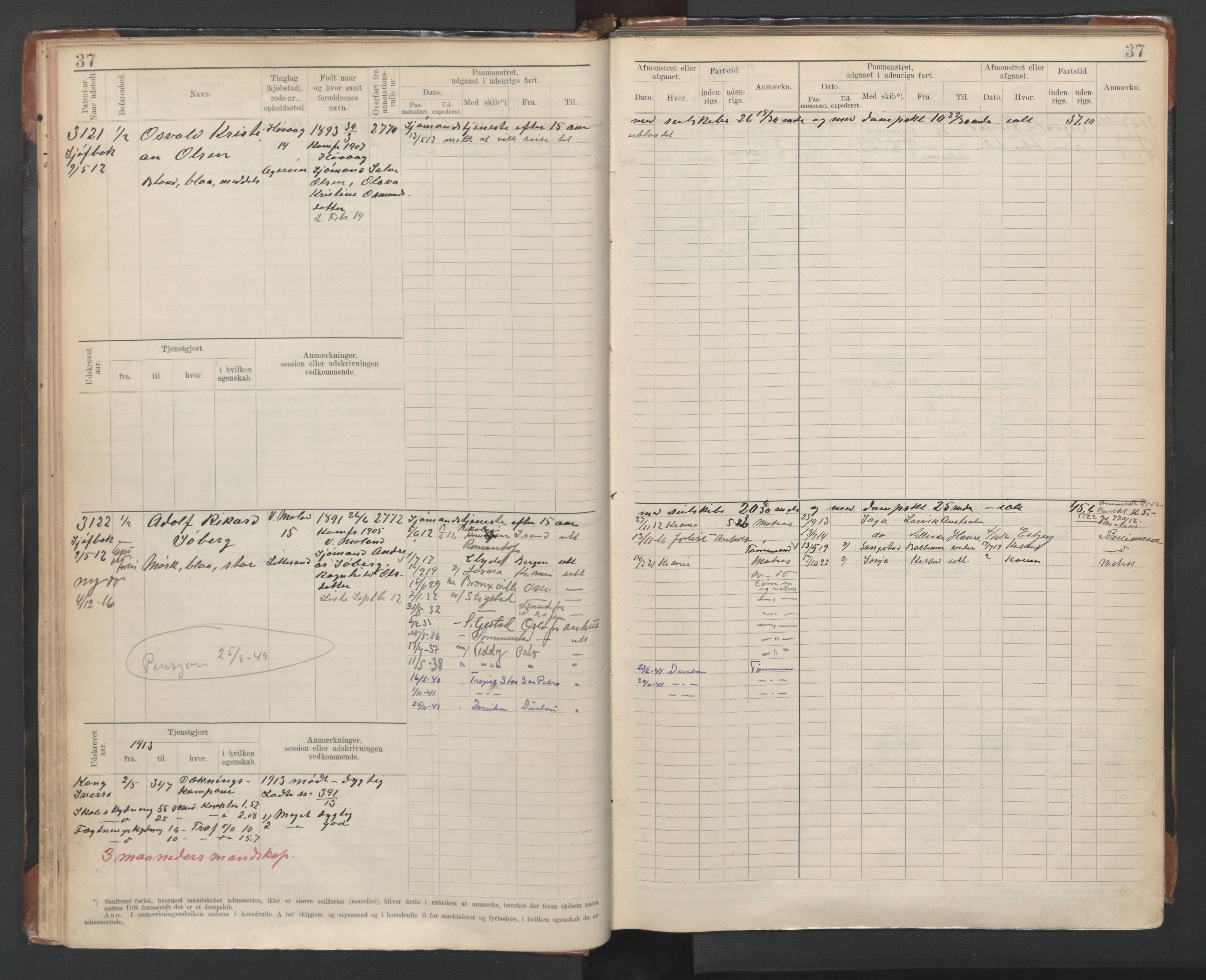 Lillesand mønstringskrets, AV/SAK-2031-0014/F/Fb/L0016: Hovedrulle nr 3049-3648, G-7, 1910-1948, p. 40