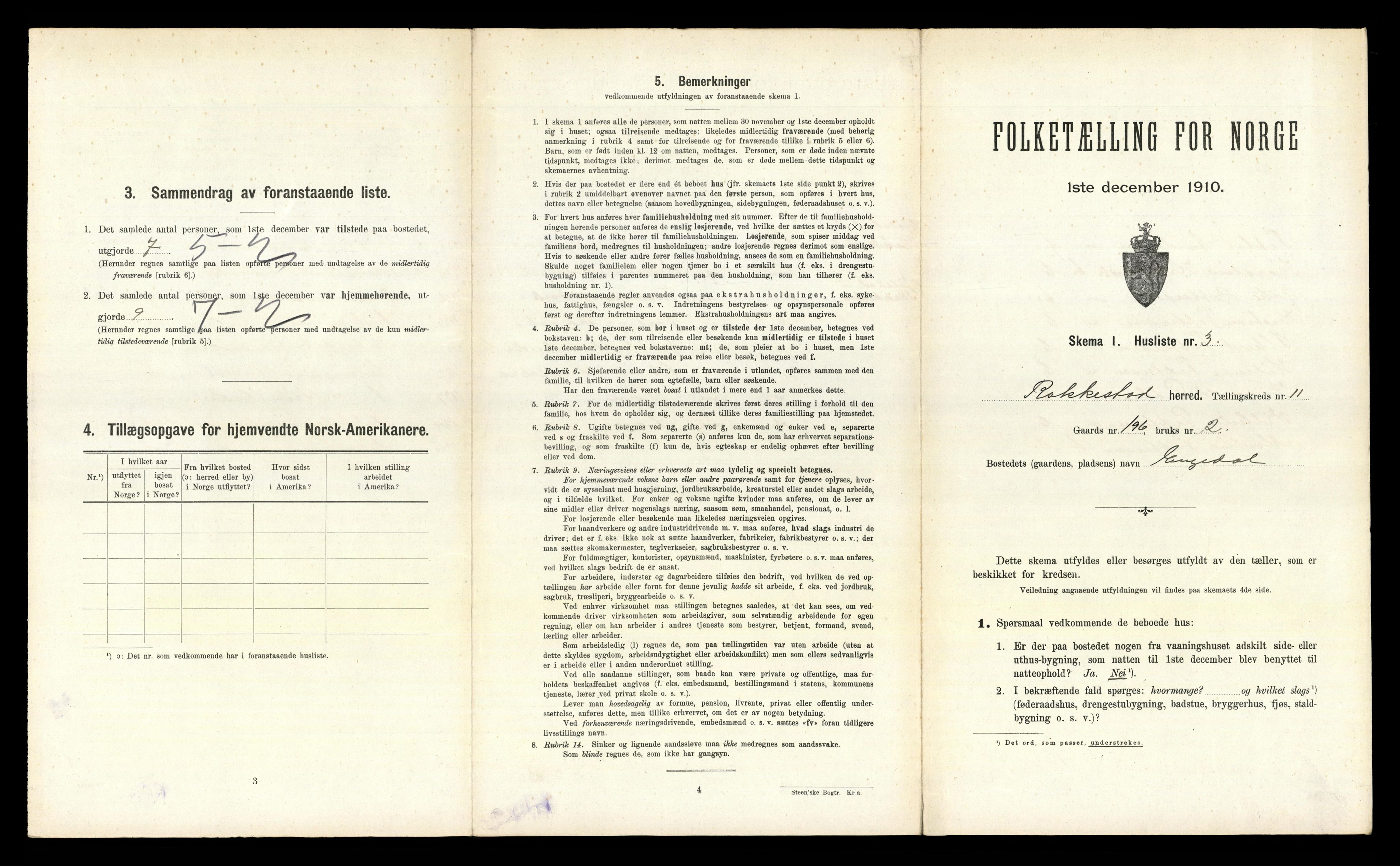 RA, 1910 census for Rakkestad, 1910, p. 1661