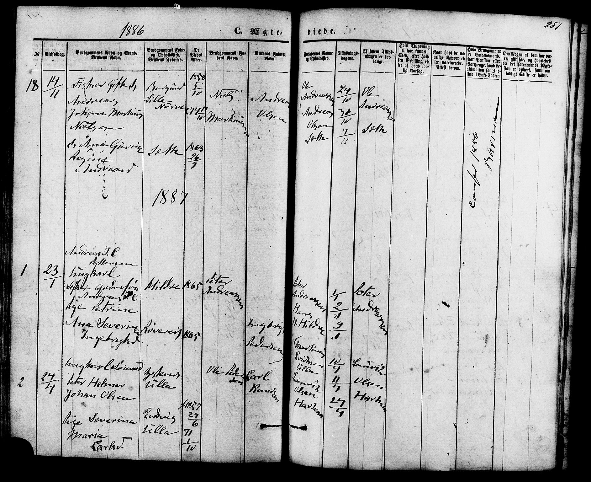 Ministerialprotokoller, klokkerbøker og fødselsregistre - Møre og Romsdal, AV/SAT-A-1454/536/L0500: Parish register (official) no. 536A09, 1876-1889, p. 251