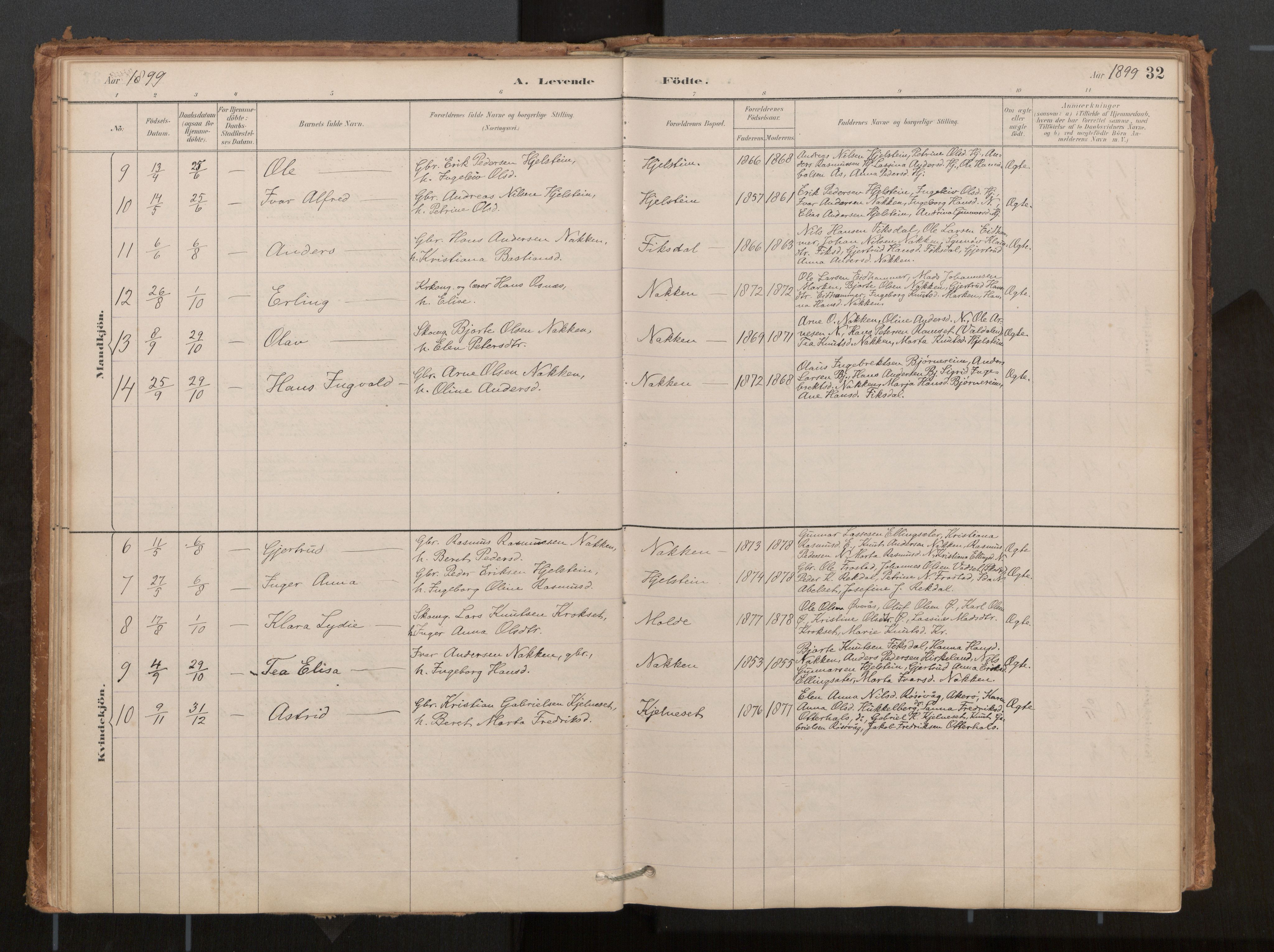 Ministerialprotokoller, klokkerbøker og fødselsregistre - Møre og Romsdal, AV/SAT-A-1454/540/L0540a: Parish register (official) no. 540A02, 1884-1908, p. 32