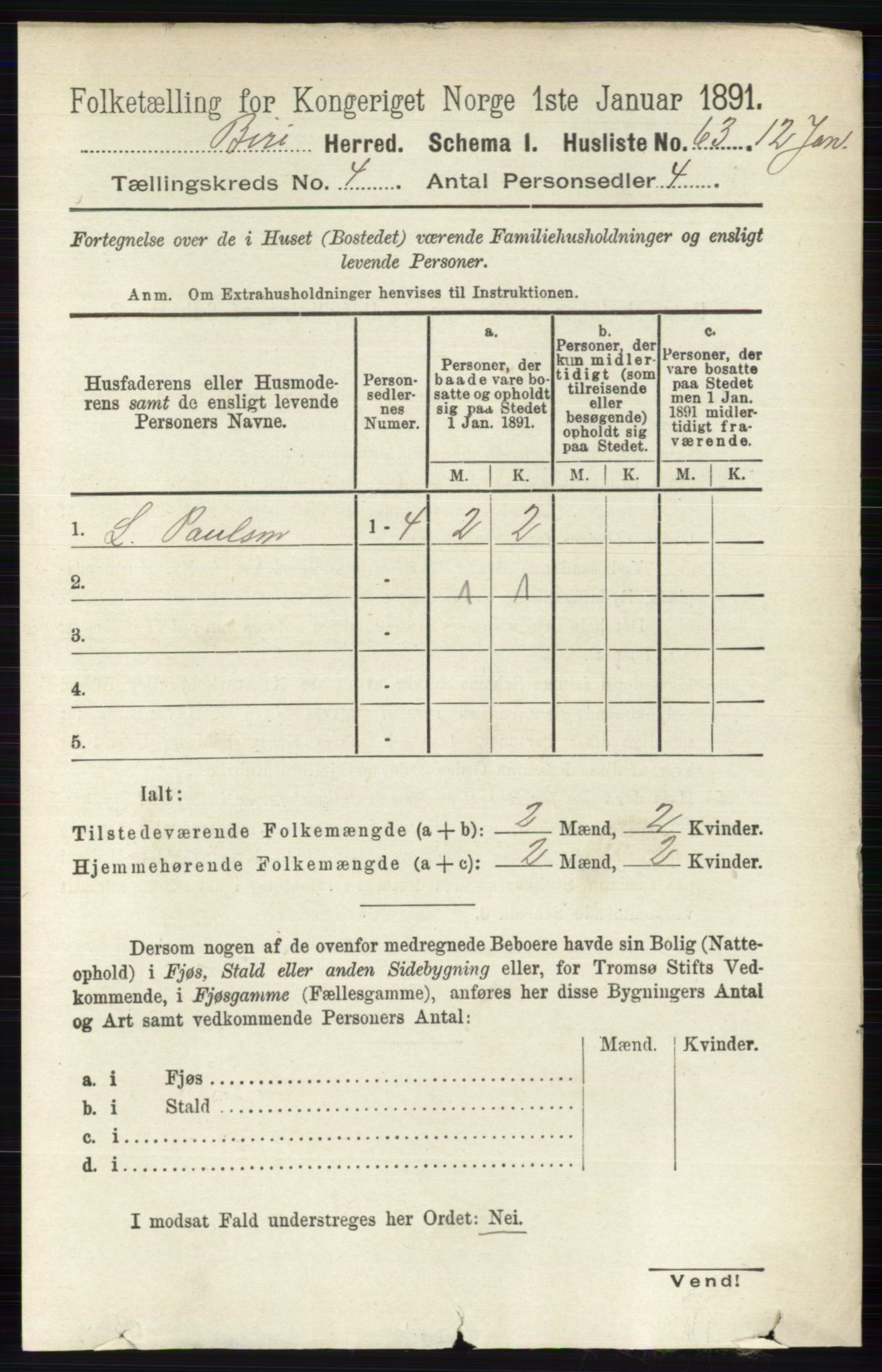 RA, 1891 census for 0525 Biri, 1891, p. 1390