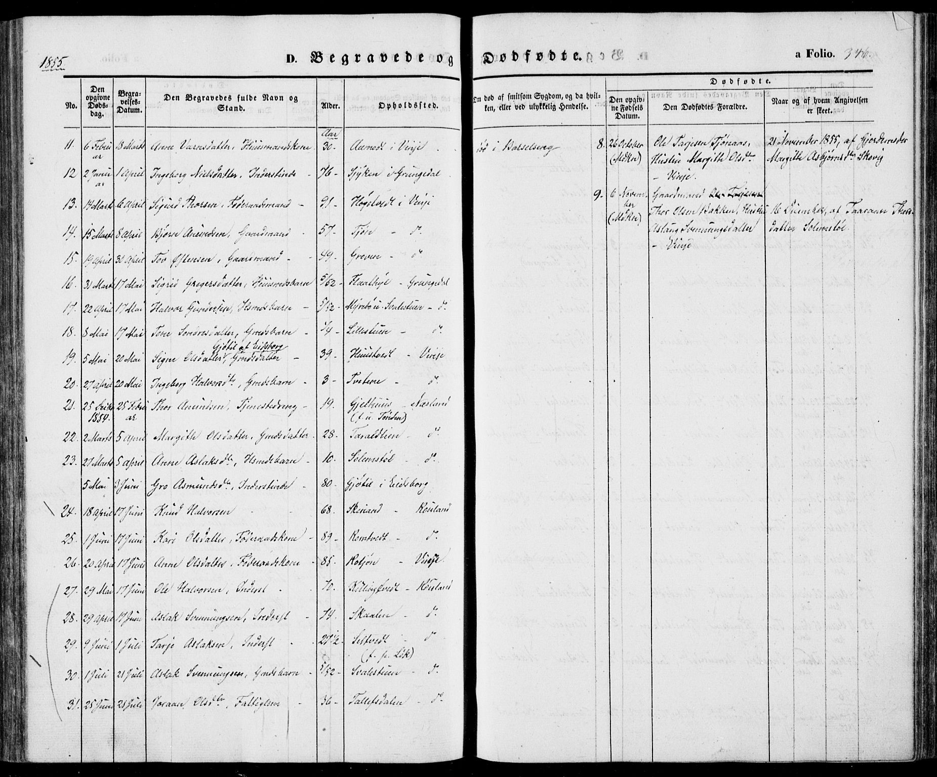 Vinje kirkebøker, SAKO/A-312/F/Fa/L0004: Parish register (official) no. I 4, 1843-1869, p. 346