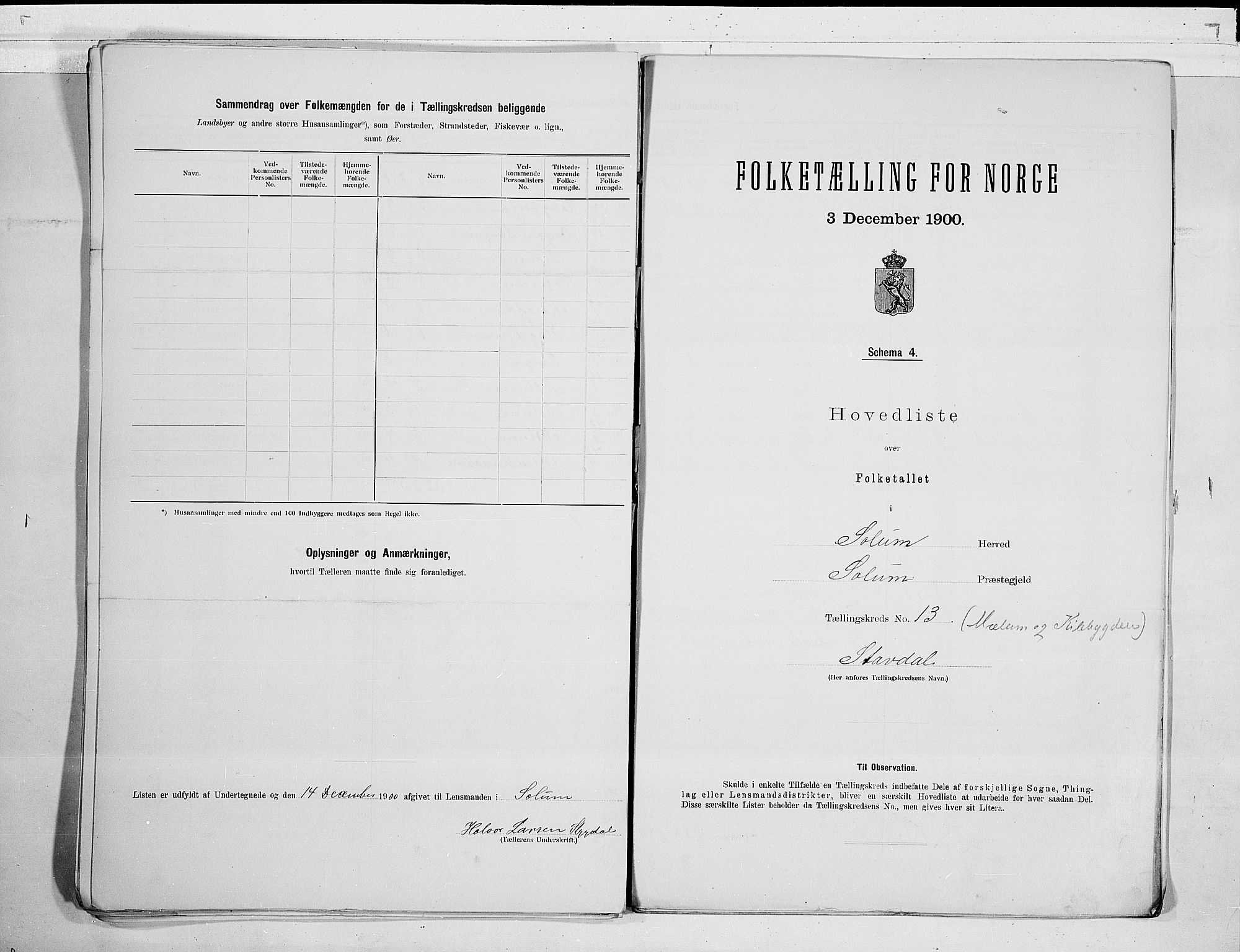 SAKO, 1900 census for Solum, 1900, p. 36