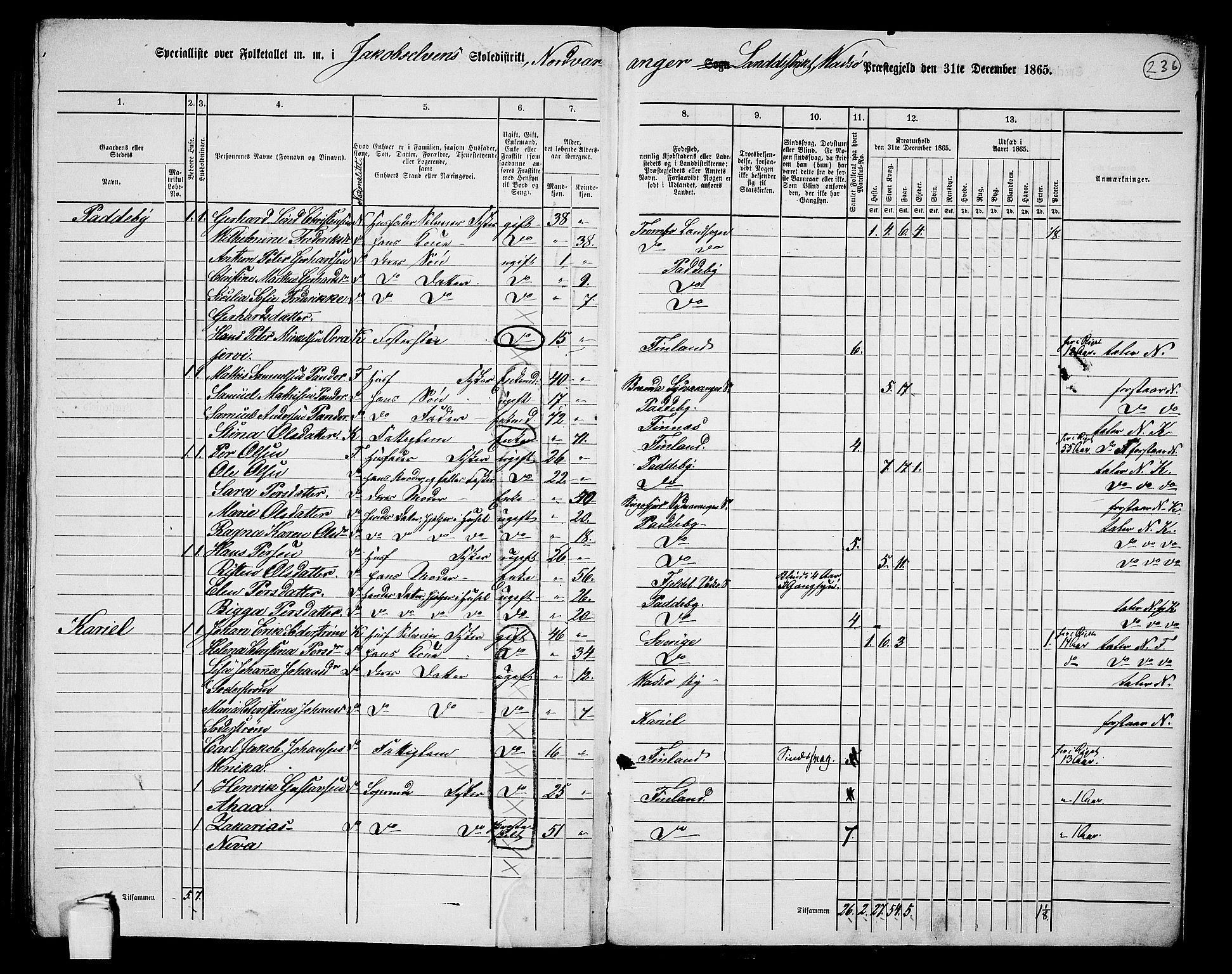 RA, 1865 census for Vadsø/Nord-Varanger, 1865, p. 54