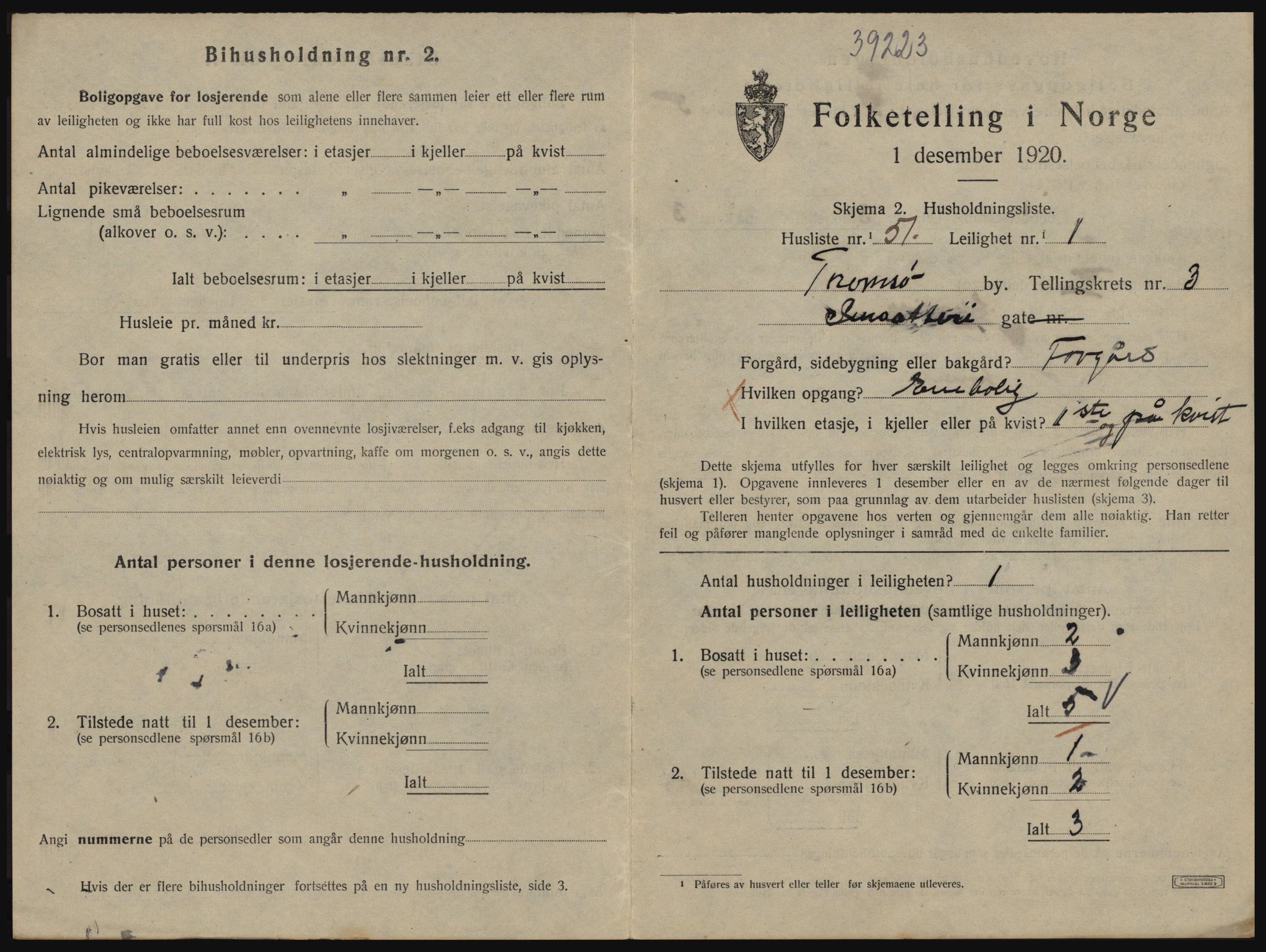 SATØ, 1920 census for Tromsø, 1920, p. 3275
