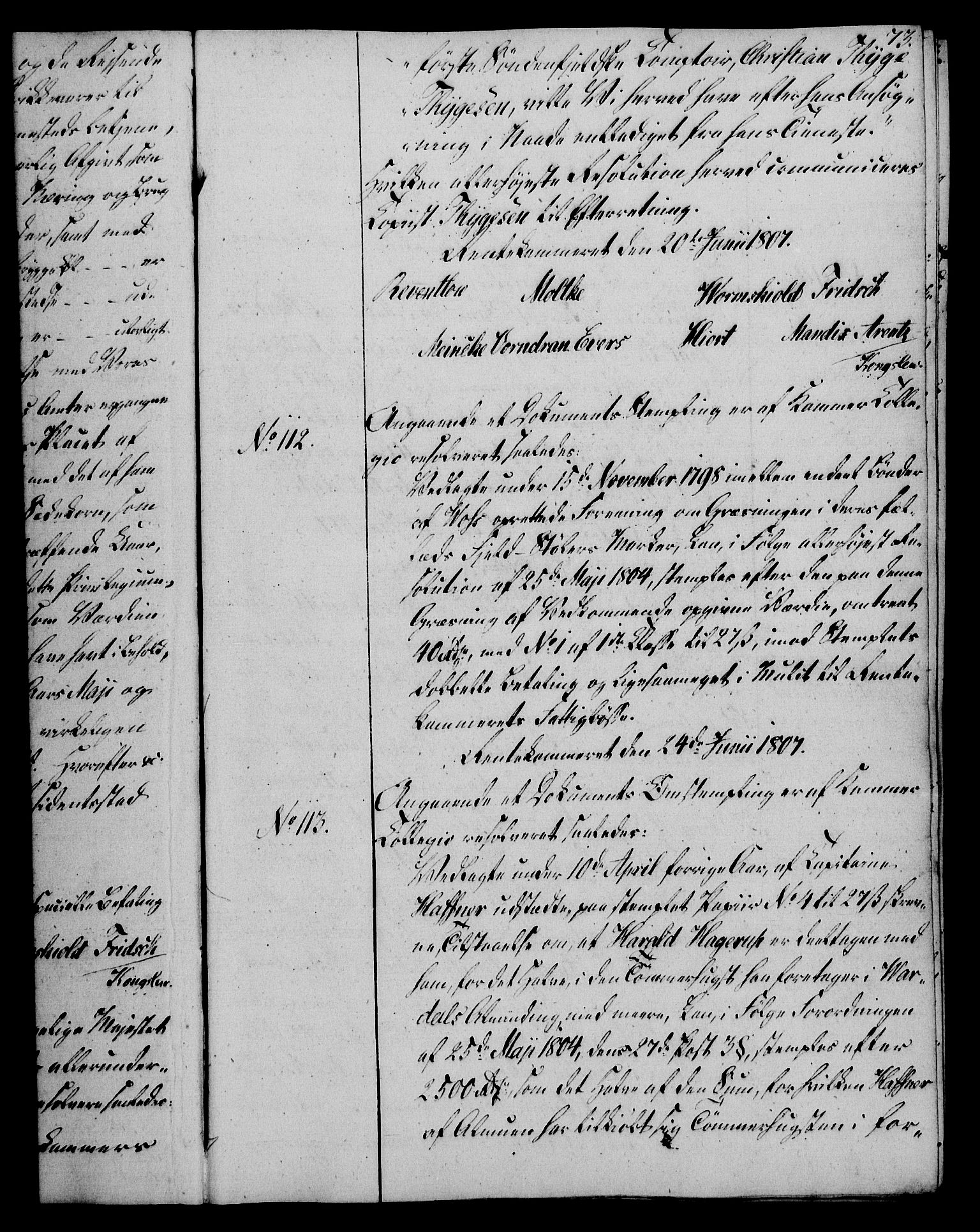 Rentekammeret, Kammerkanselliet, RA/EA-3111/G/Gg/Gga/L0019: Norsk ekspedisjonsprotokoll med register (merket RK 53.19), 1807-1810, p. 73