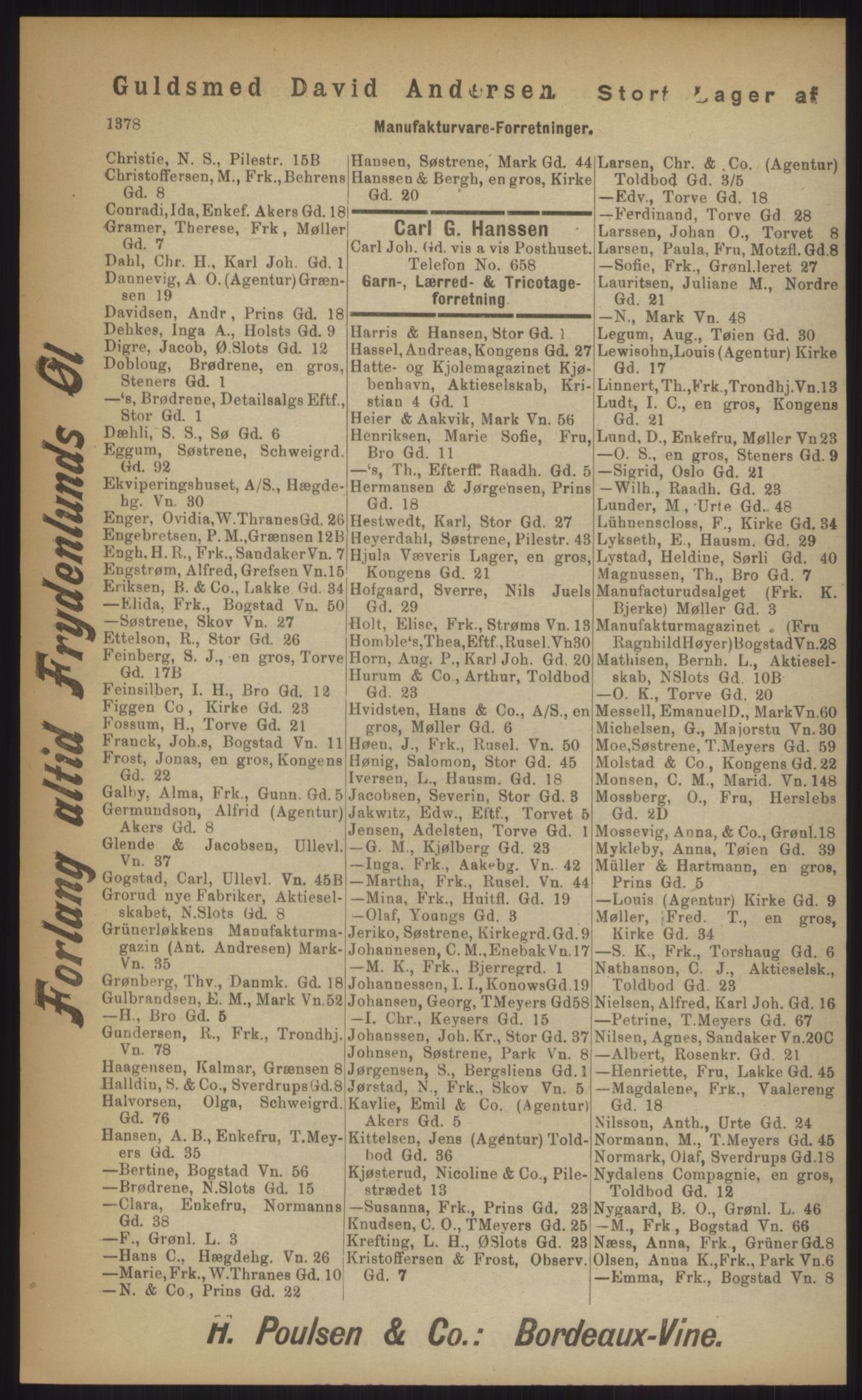 Kristiania/Oslo adressebok, PUBL/-, 1903, p. 1378