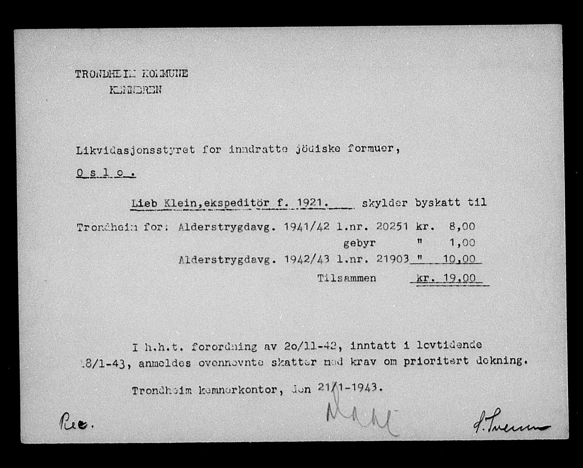 Justisdepartementet, Tilbakeføringskontoret for inndratte formuer, AV/RA-S-1564/H/Hc/Hca/L0902: --, 1945-1947, p. 145