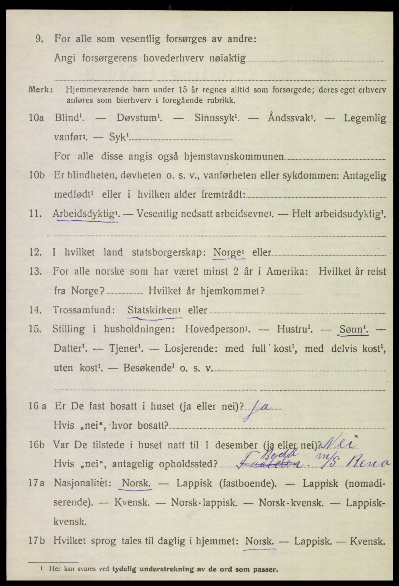 SAT, 1920 census for Gildeskål, 1920, p. 6843