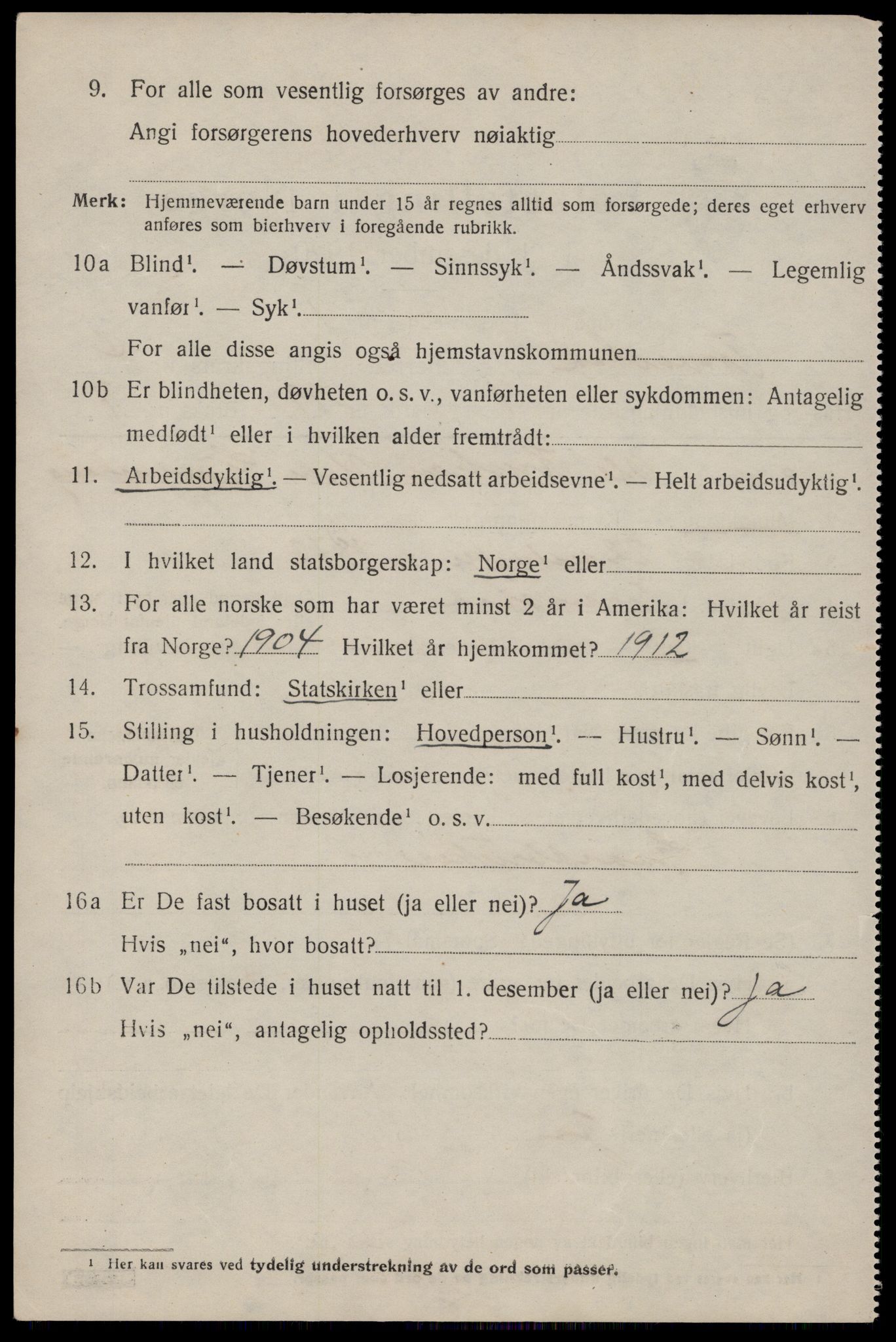 SAST, 1920 census for Torvastad, 1920, p. 3619