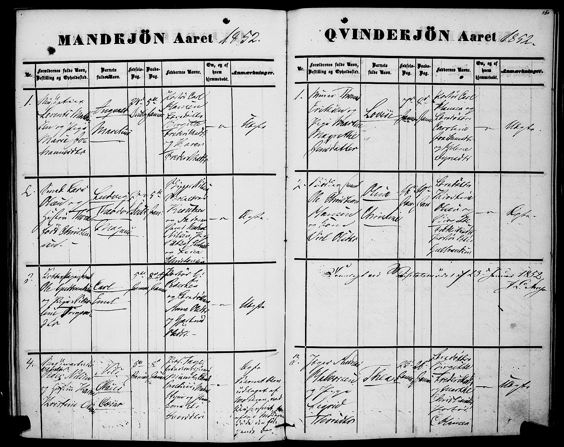 Rikshospitalet prestekontor Kirkebøker, AV/SAO-A-10309b/F/L0003: Parish register (official) no. 3, 1841-1853, p. 250