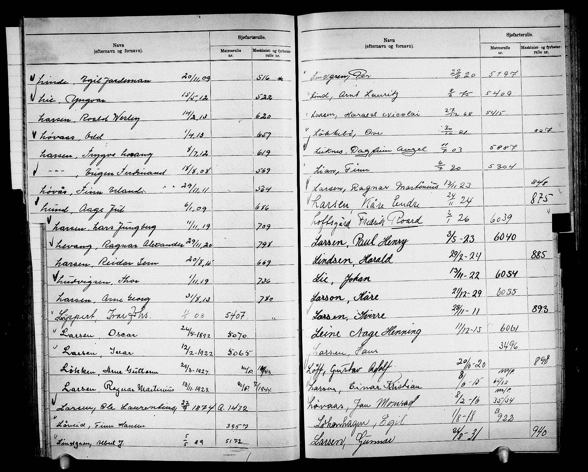 Drammen innrulleringsdistrikt, SAKO/A-781/G/Ga/L0002: Navneregister til rullene, 1940, p. 123