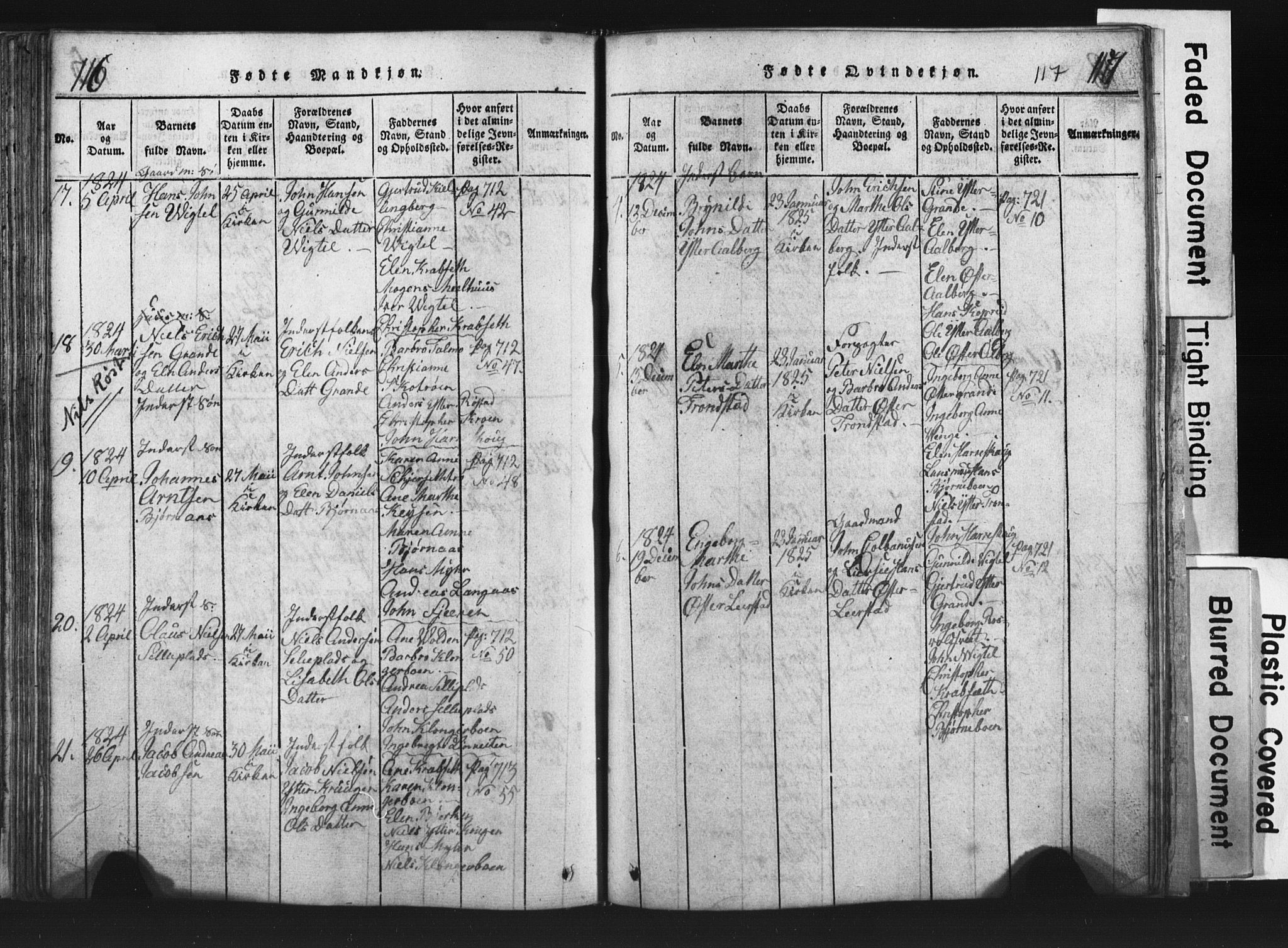 Ministerialprotokoller, klokkerbøker og fødselsregistre - Nord-Trøndelag, AV/SAT-A-1458/701/L0017: Parish register (copy) no. 701C01, 1817-1825, p. 116-117