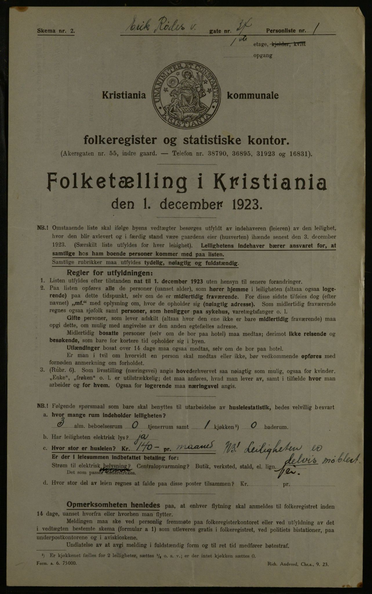 OBA, Municipal Census 1923 for Kristiania, 1923, p. 21858