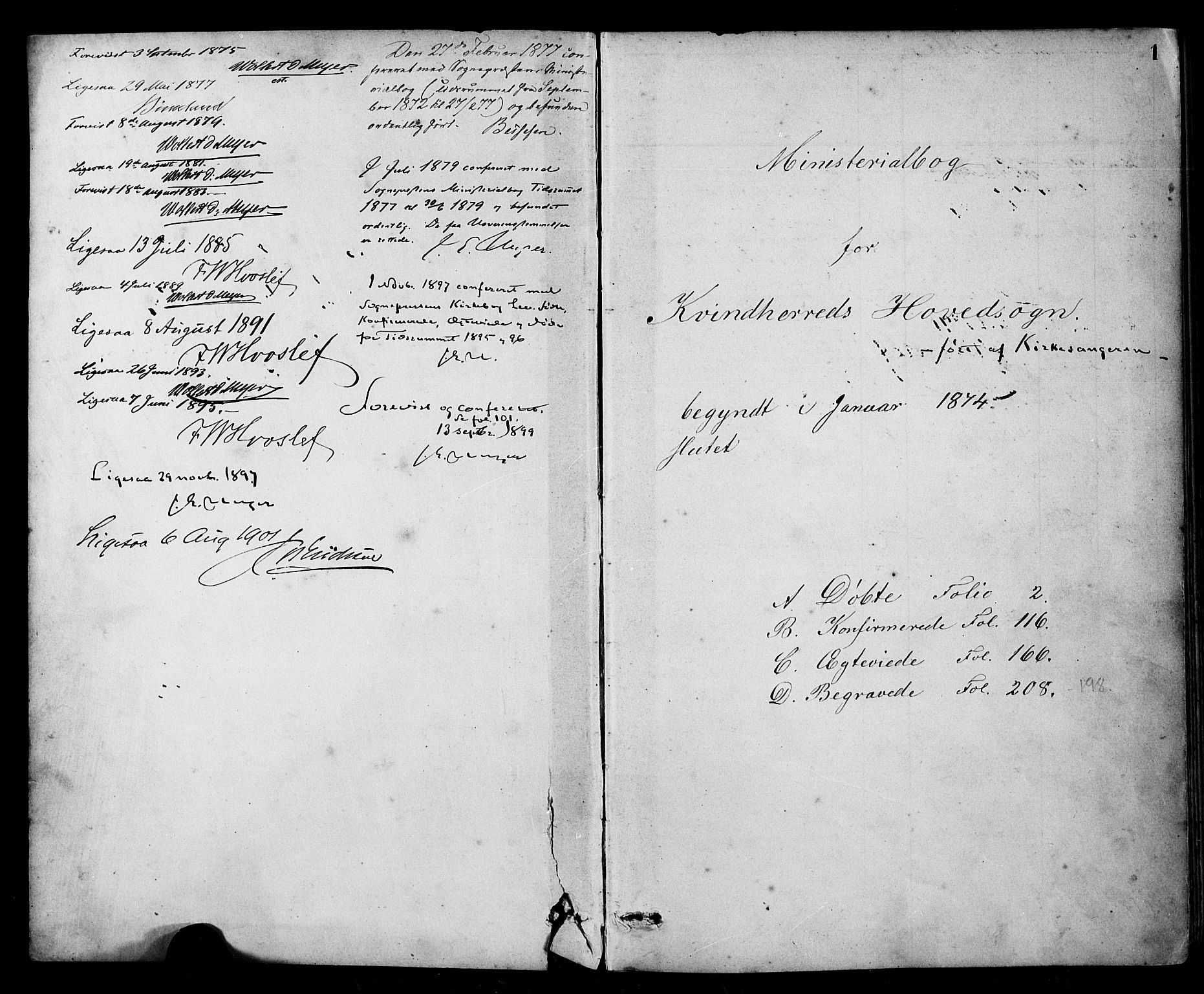 Kvinnherad sokneprestembete, AV/SAB-A-76401/H/Hab: Parish register (copy) no. A 2, 1873-1900, p. 1