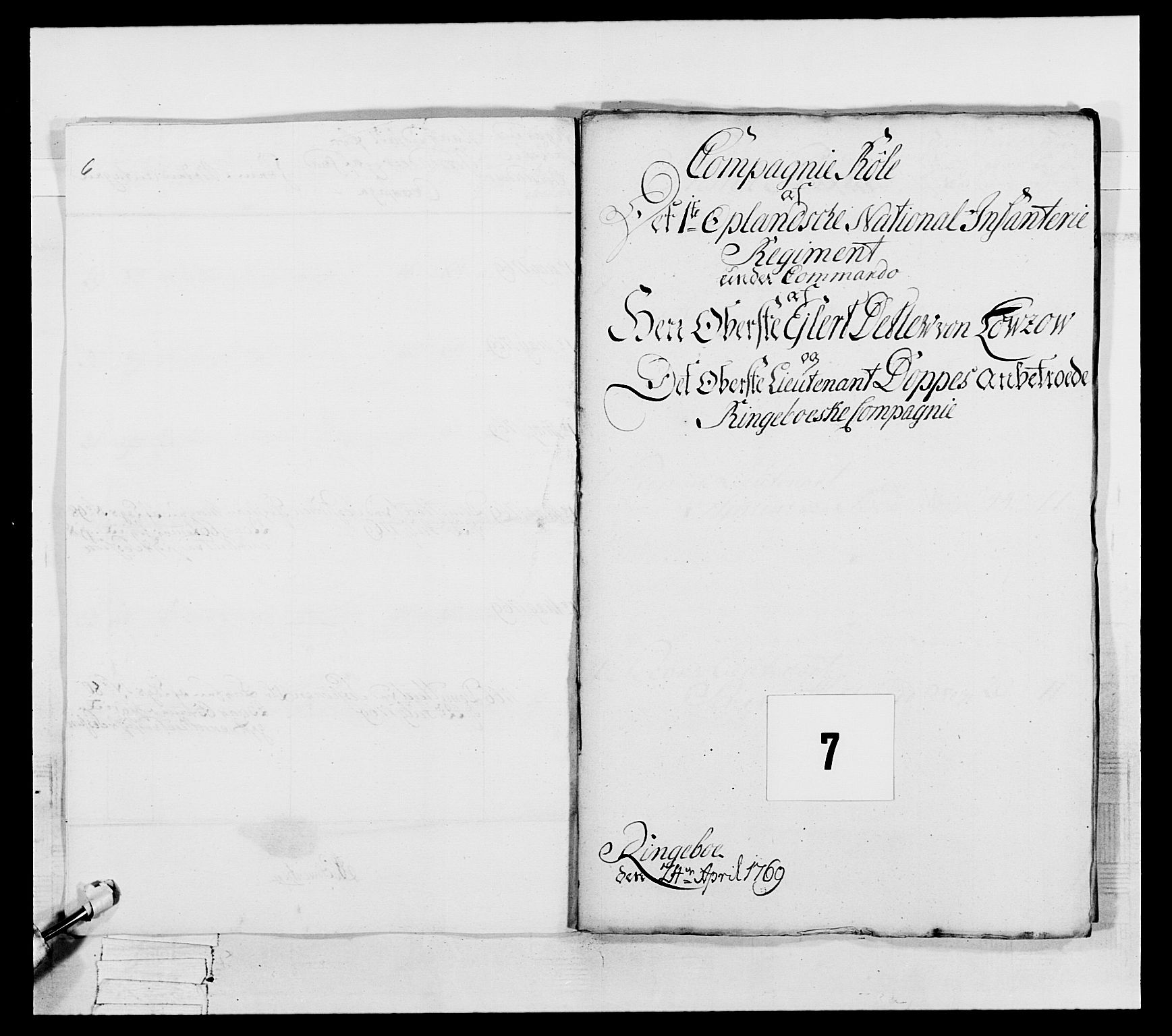 Generalitets- og kommissariatskollegiet, Det kongelige norske kommissariatskollegium, AV/RA-EA-5420/E/Eh/L0057: 1. Opplandske nasjonale infanteriregiment, 1769-1771, p. 107