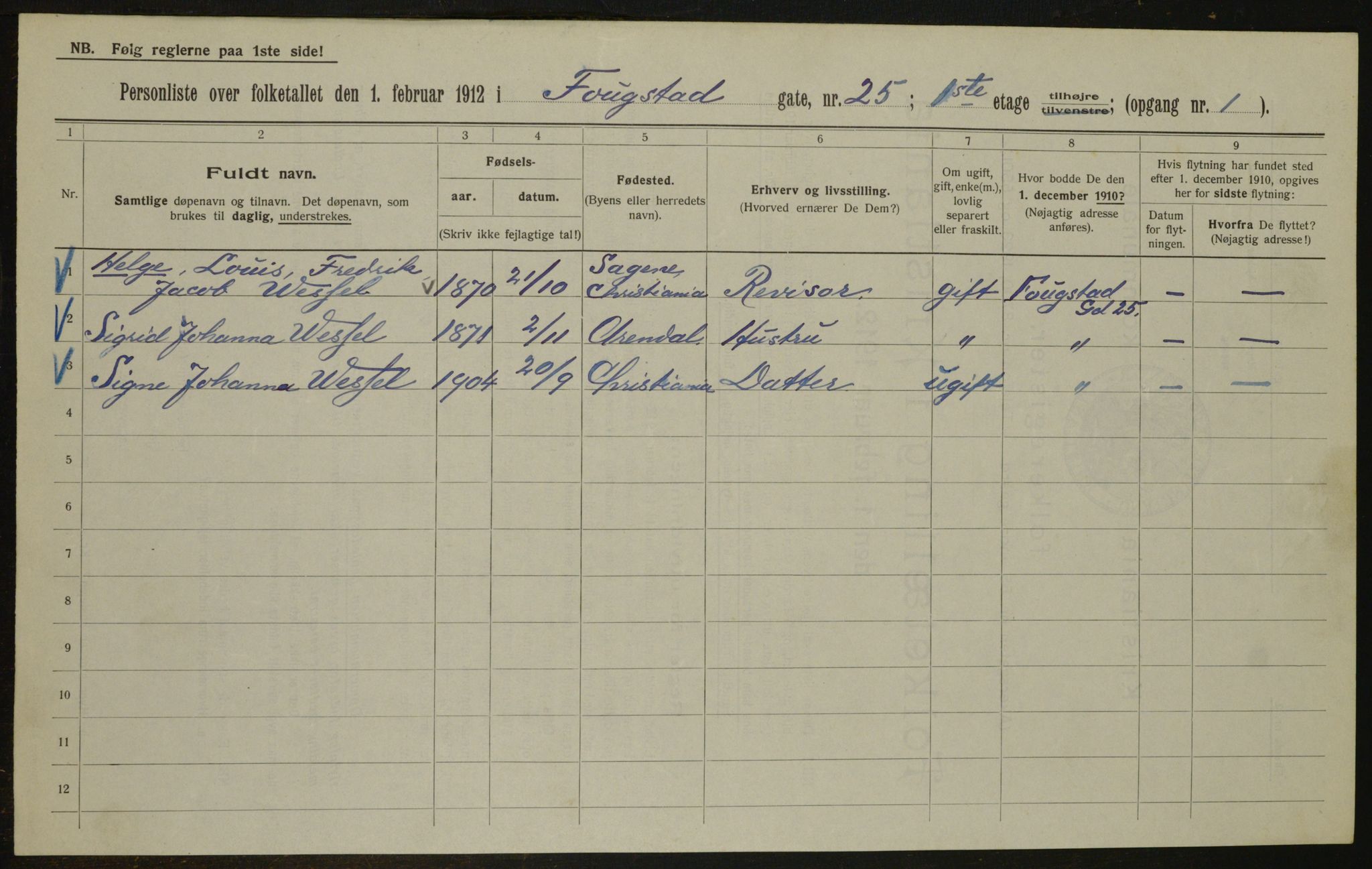 OBA, Municipal Census 1912 for Kristiania, 1912, p. 25424