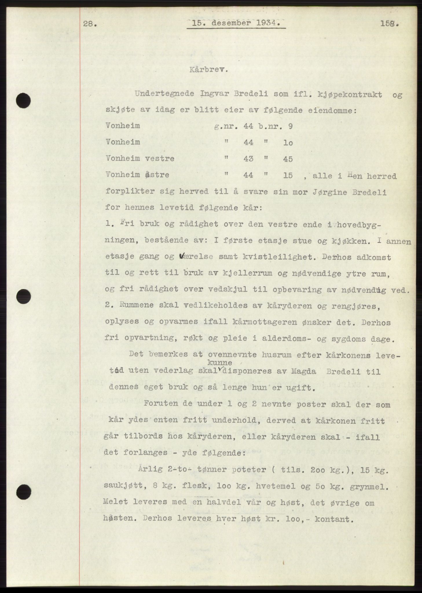 Romsdal sorenskriveri, AV/SAT-A-4149/1/2/2C/L0066: Mortgage book no. 60, 1934-1935, Deed date: 15.12.1934