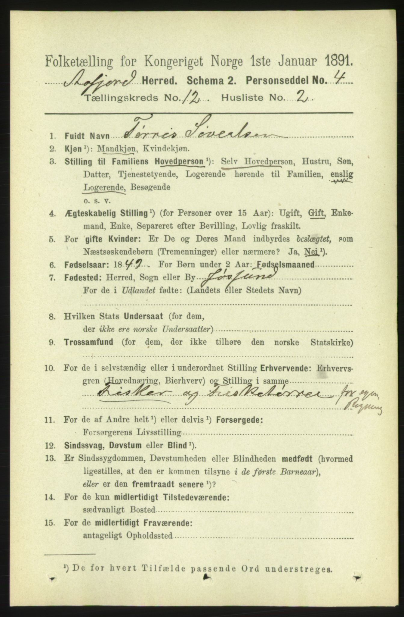 RA, 1891 census for 1630 Åfjord, 1891, p. 3754